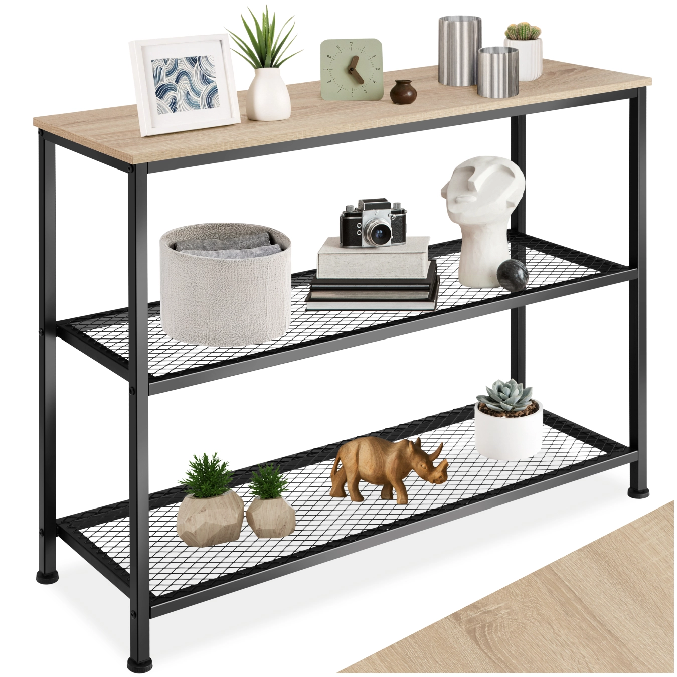 Konsolentisch Bristol 100x30x81cm - Industrial Holz hell, Eiche Sonoma