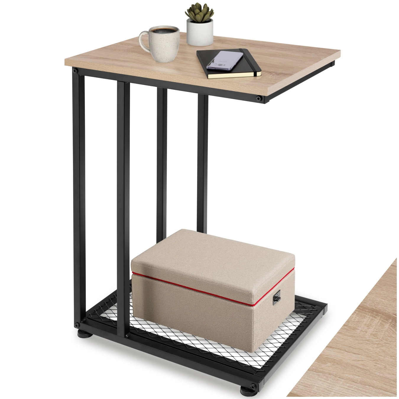 Beistelltisch Eton 48x35x66cm - Industrial Holz hell, Eiche Sonoma