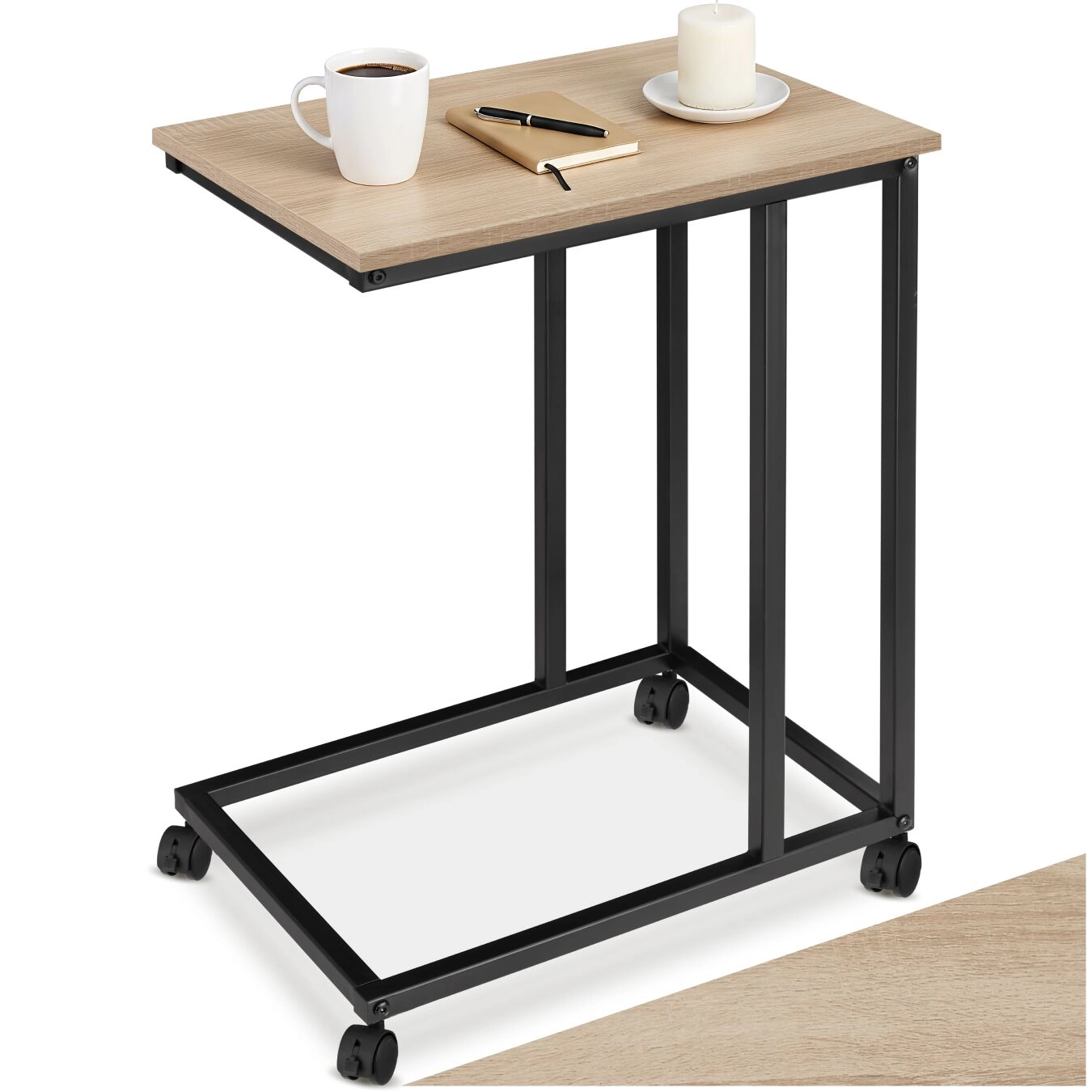 Beistelltisch Luton 48x35x70cm - Industrial Holz hell, Eiche Sonoma