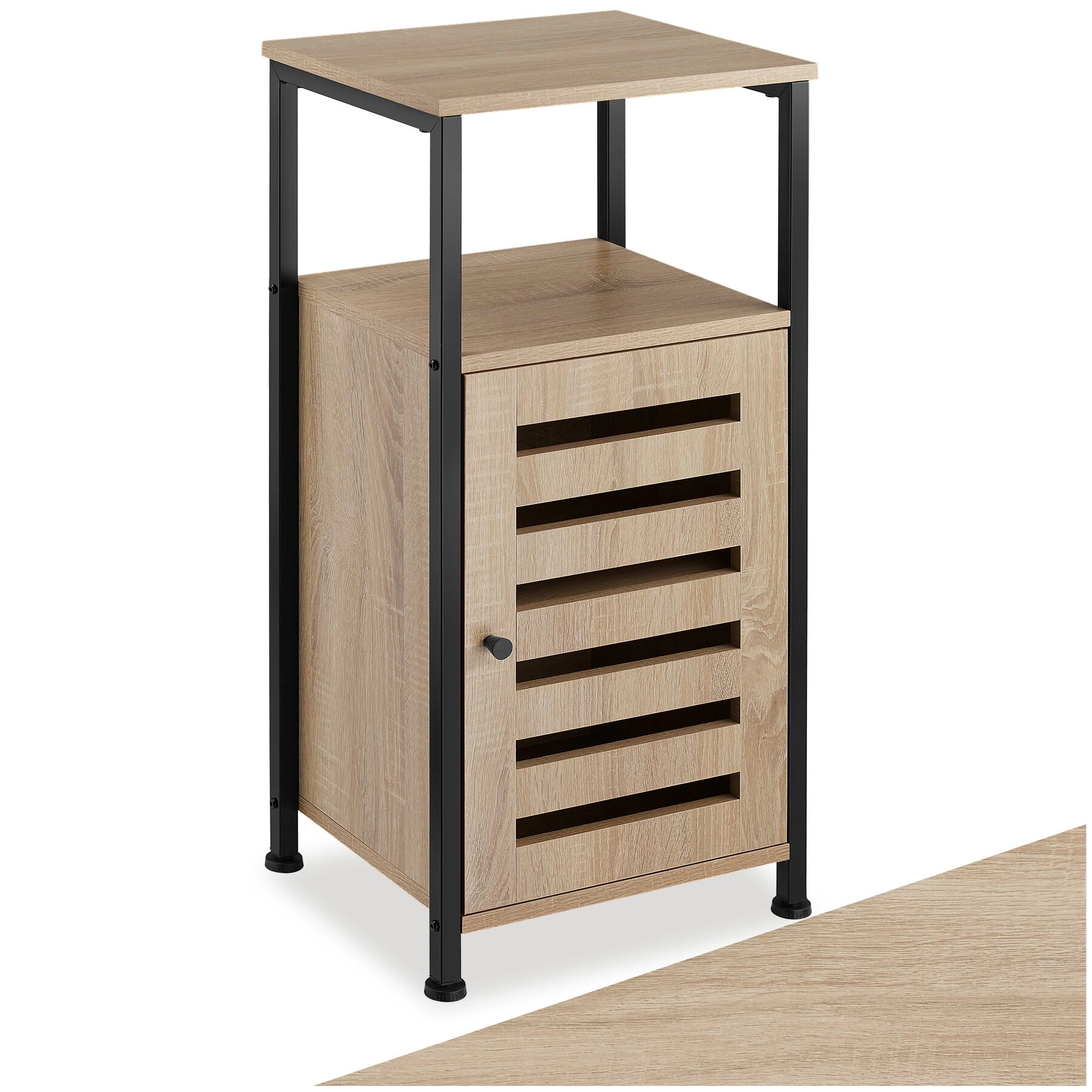 Beistellschrank Durham 38,5x31,5x81cm - Industrial Holz hell, Eiche Sonoma