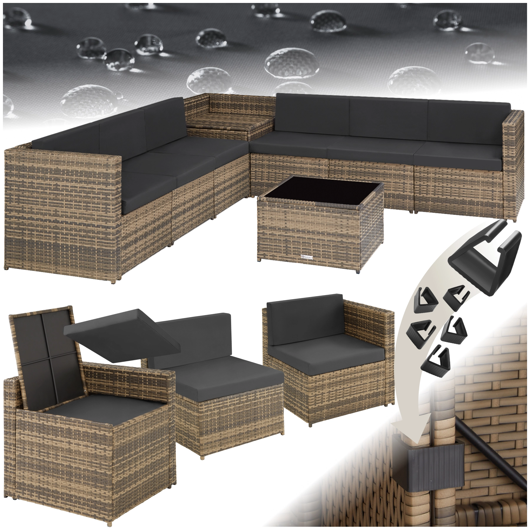 Rattan Lounge Verona - natur