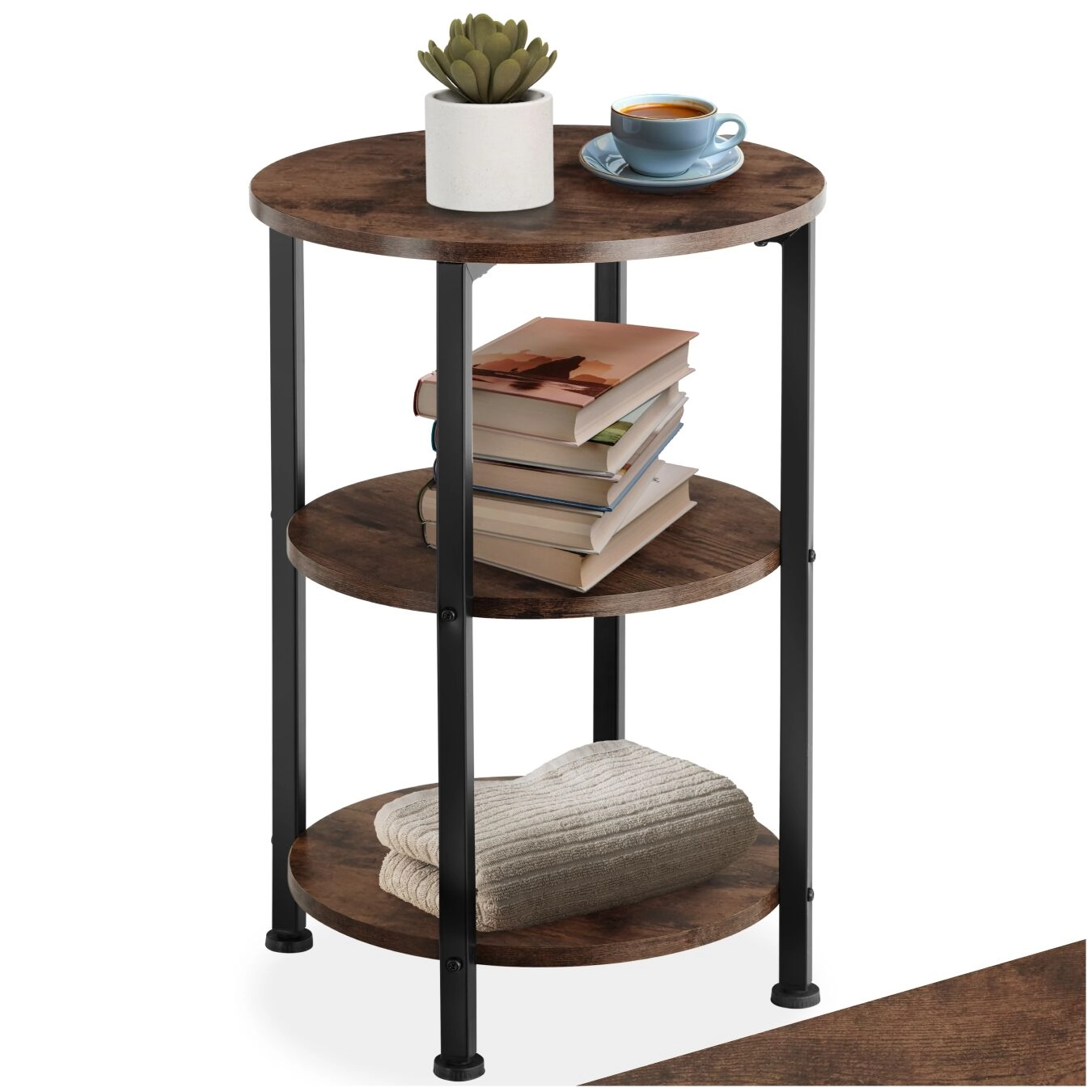 Beistelltisch Colchester 40x61cm - Industrial Holz dunkel, rustikal