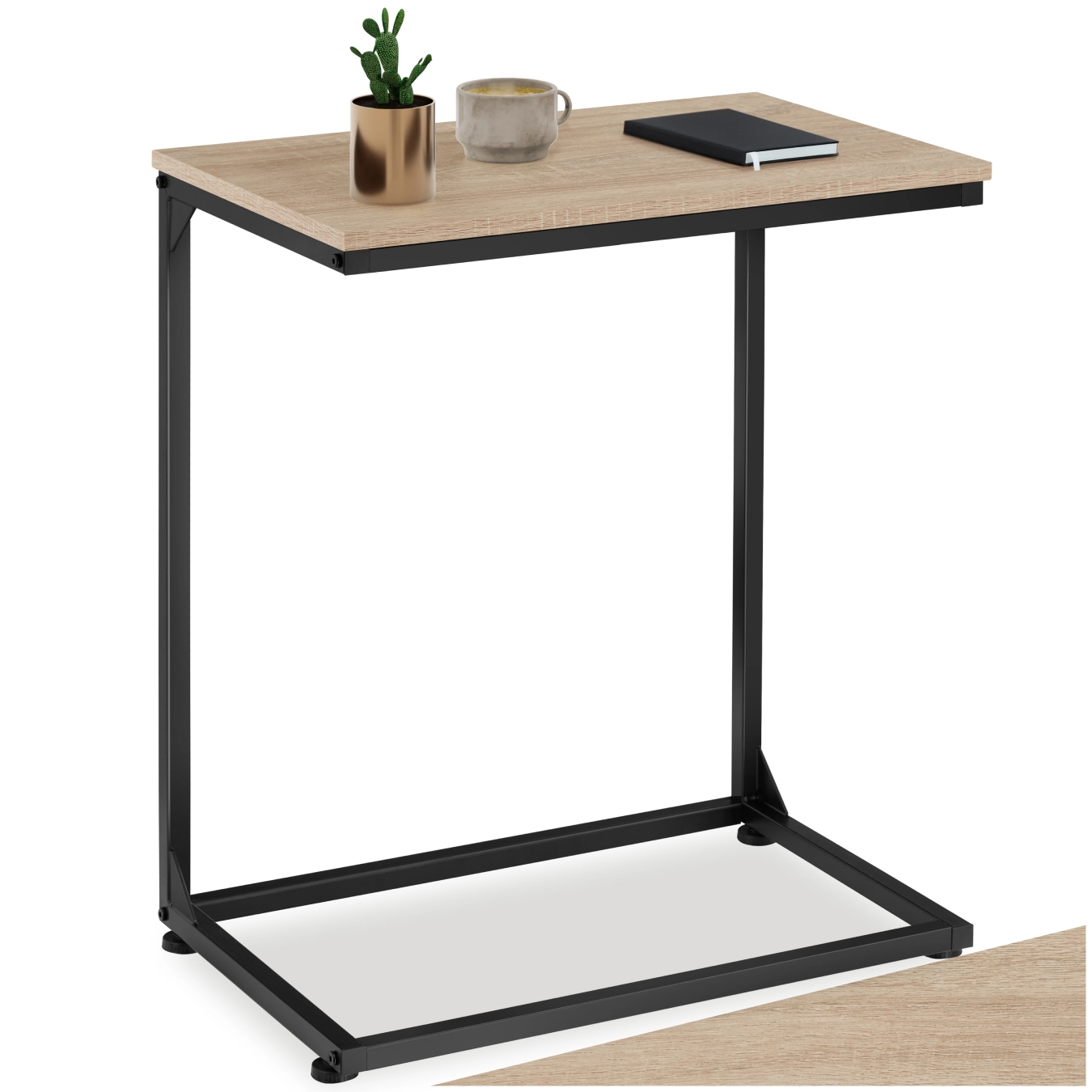 Beistelltisch Cardiff 55,5x35x67cm - Industrial Holz hell, Eiche Sonoma