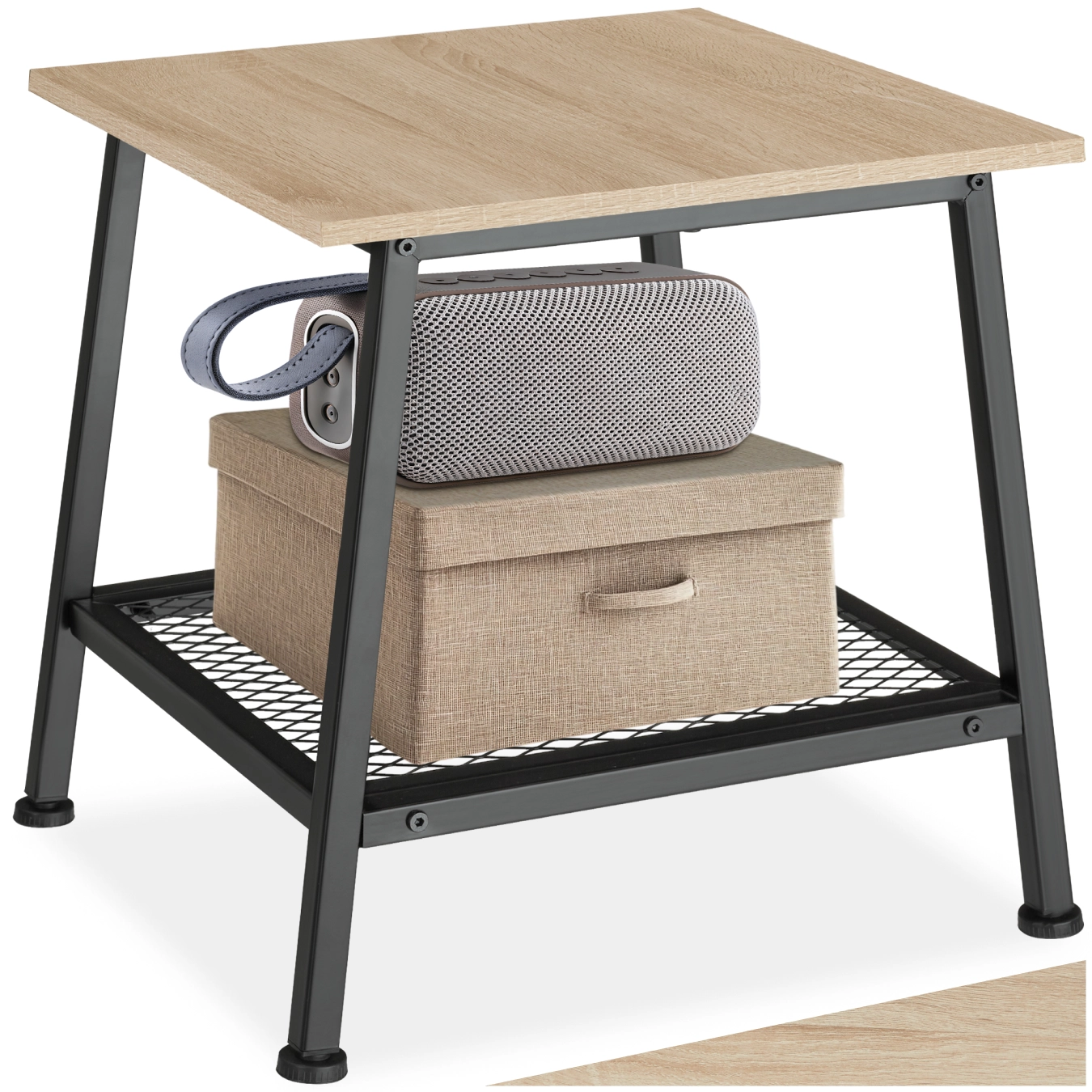 Beistelltisch Bedford 45,5x45x47cm - Industrial Holz hell, Eiche Sonoma