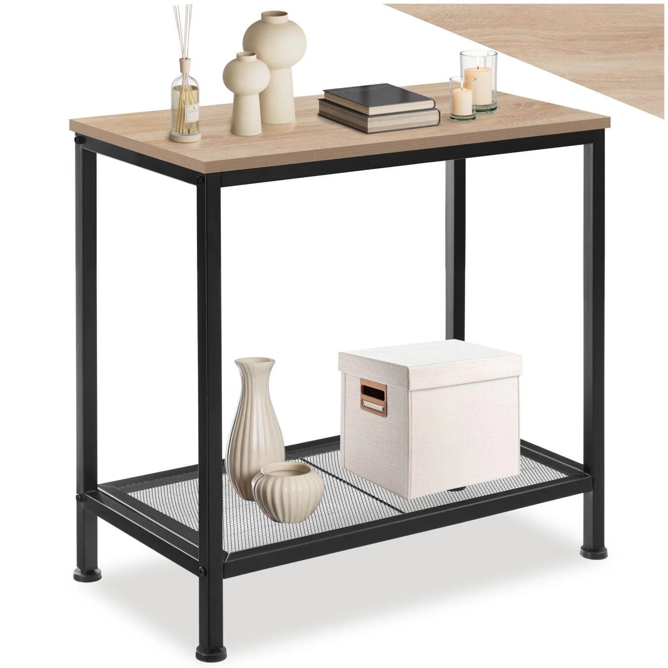 Beistelltisch Filton 60x30,5x60,5cm - Industrial Holz hell, Eiche Sonoma