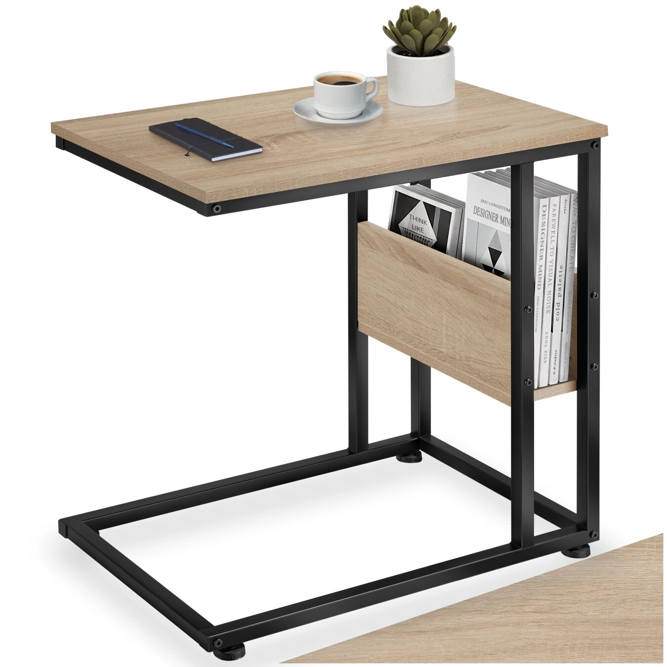 Beistelltisch Wigan 55x36,5x60cm - Industrial Holz hell, Eiche Sonoma