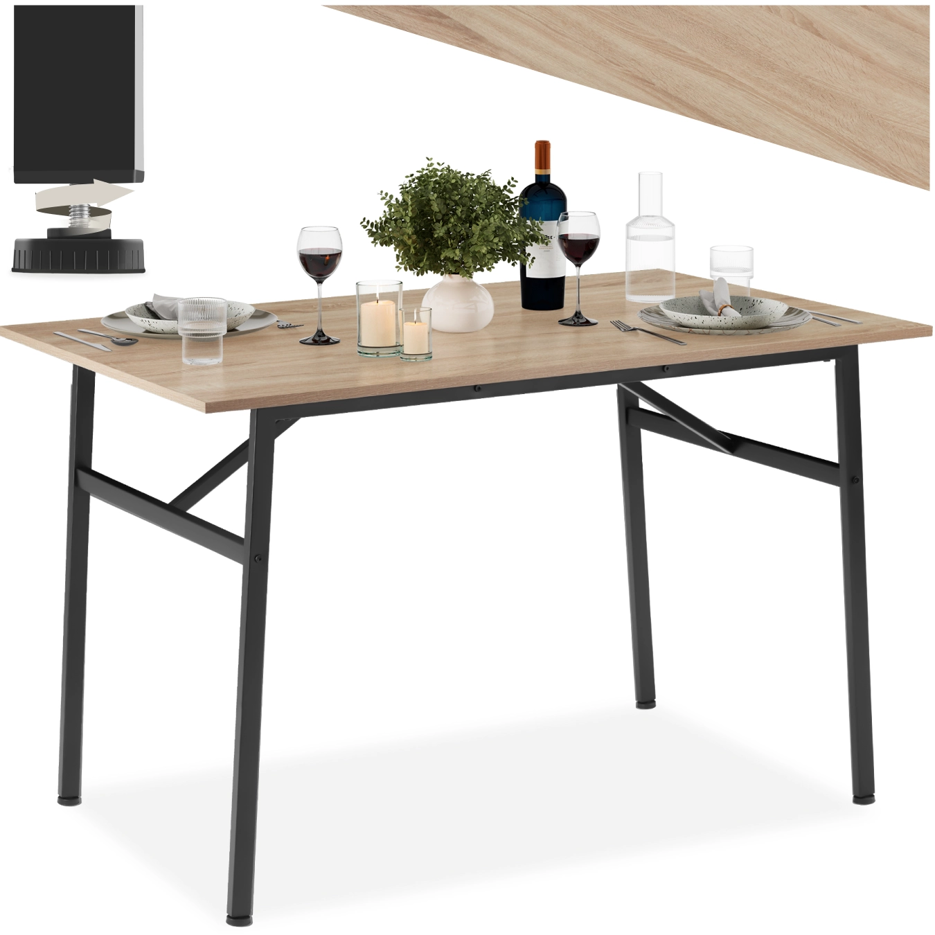 Esstisch Swansea 120x75x76cm - Industrial Holz hell, Eiche Sonoma