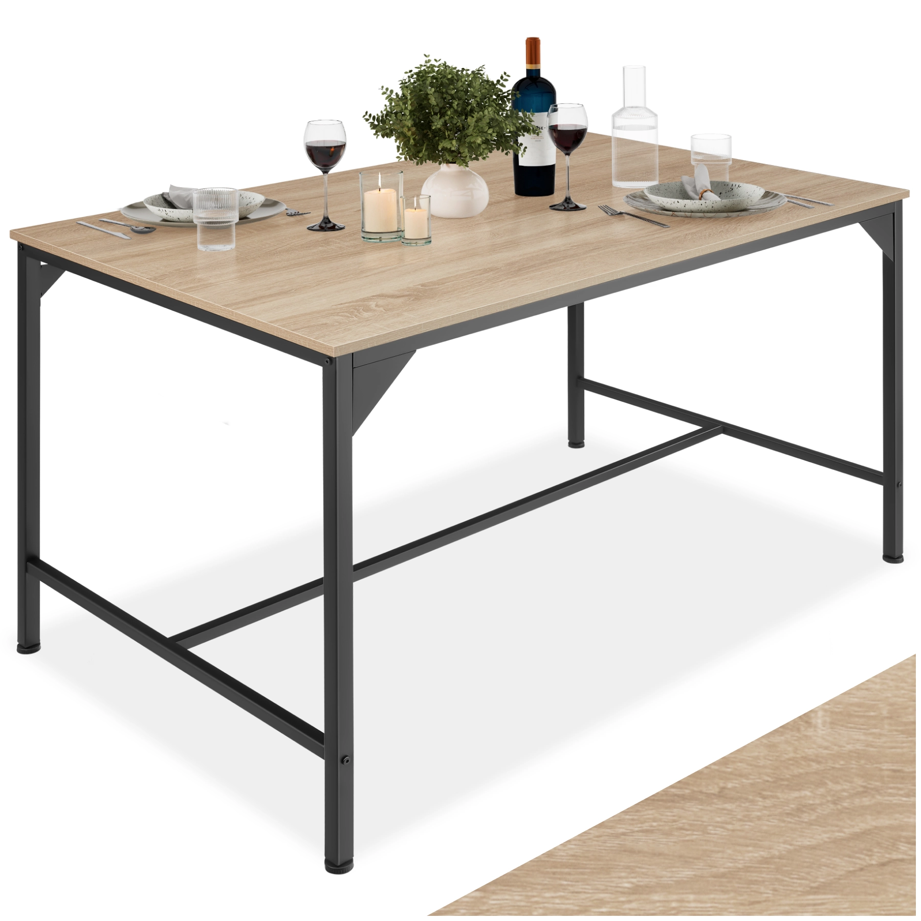 Esstisch Belfast 120x75x75cm - Industrial Holz hell, Eiche Sonoma