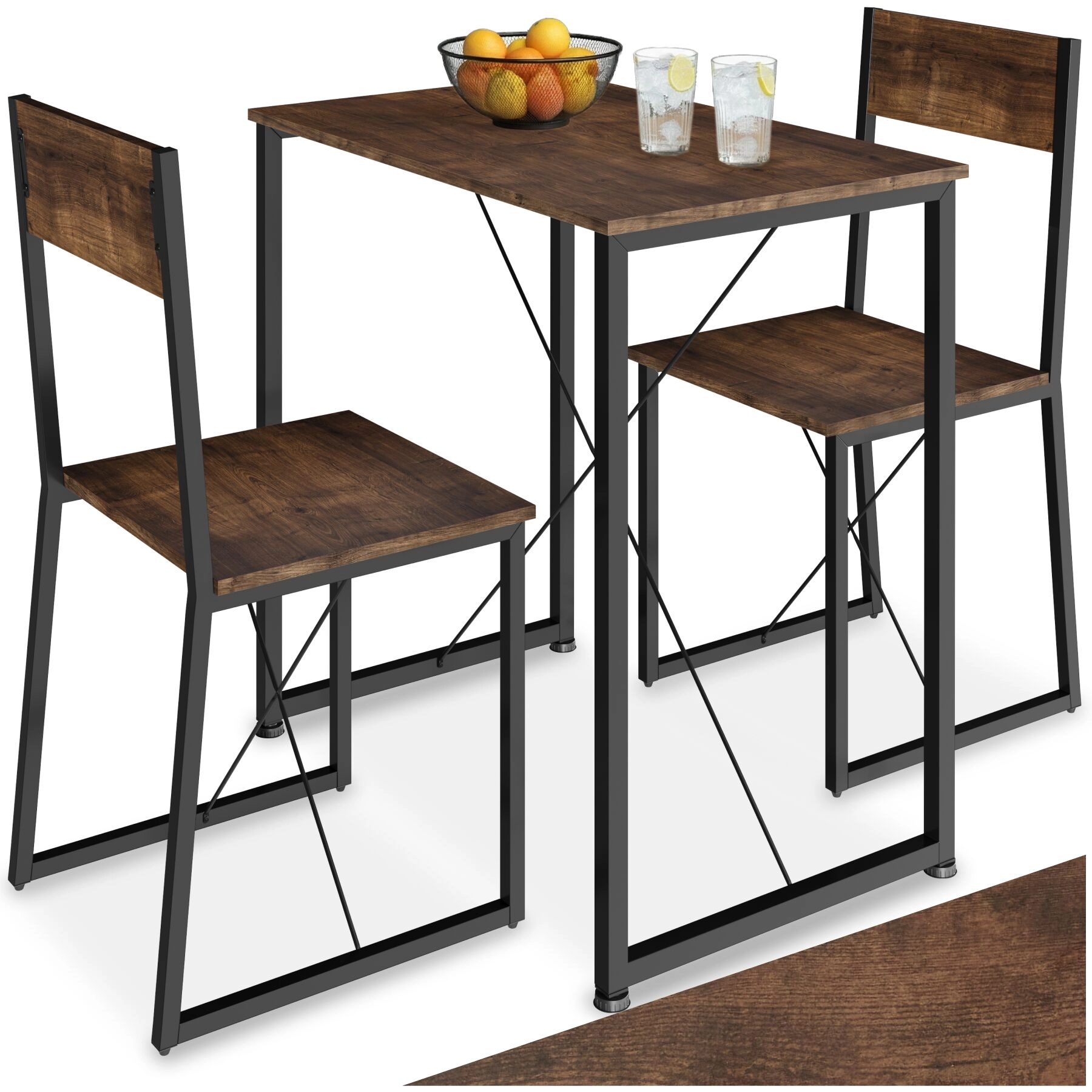 Sitzgruppe Margate - Industrial Holz dunkel, rustikal