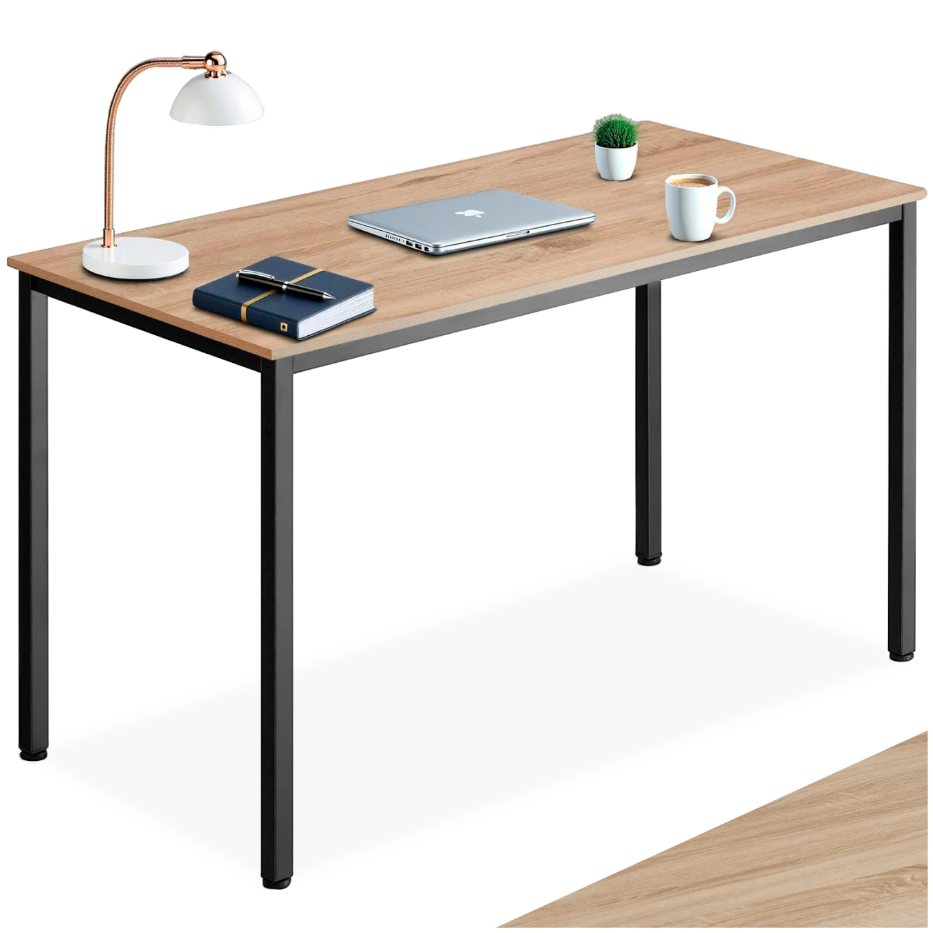 Schreibtisch Vanport 120x60x75,5cm - Industrial Holz hell, Eiche Sonoma