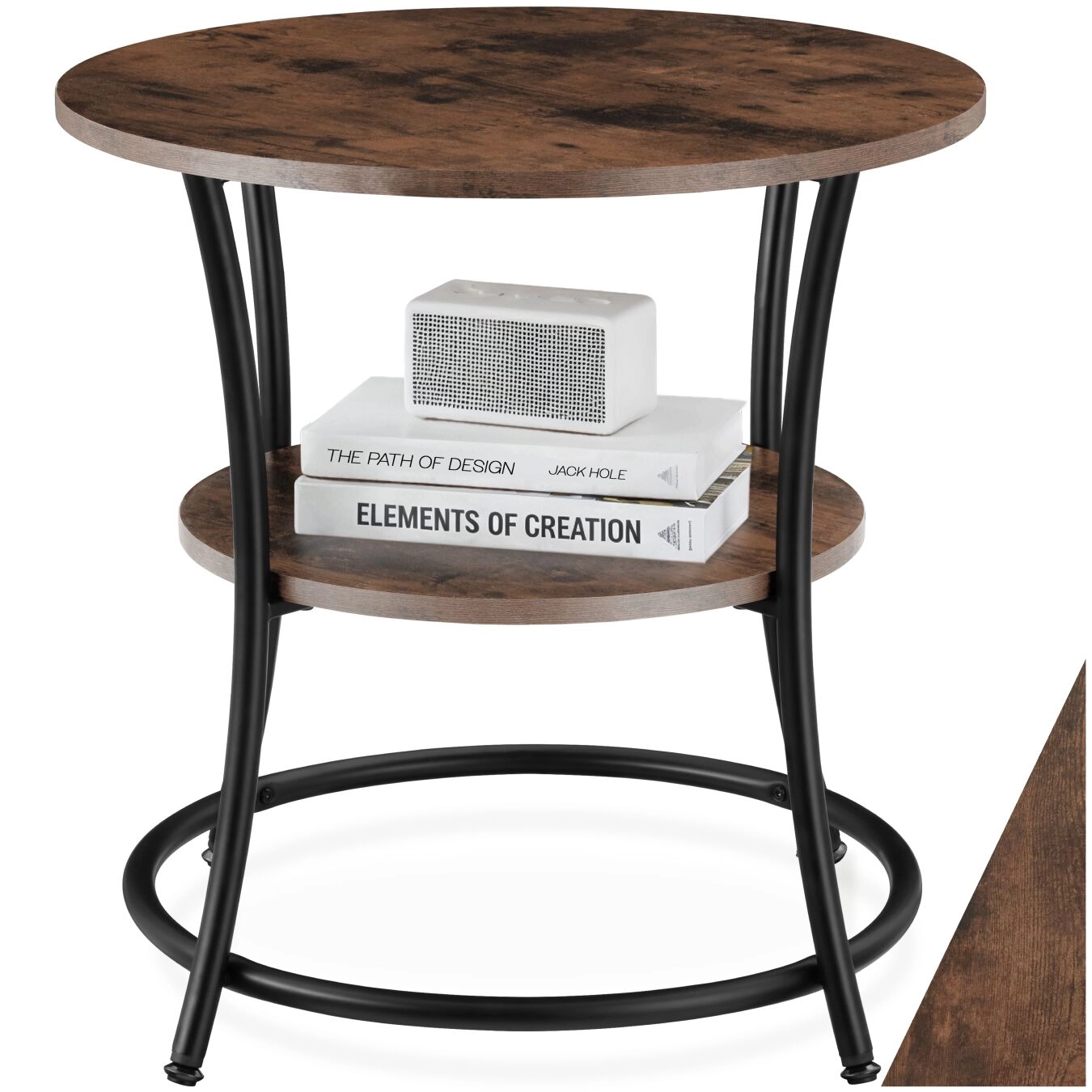Beistelltisch Saint Louis 55x56cm - Industrial Holz dunkel, rustikal