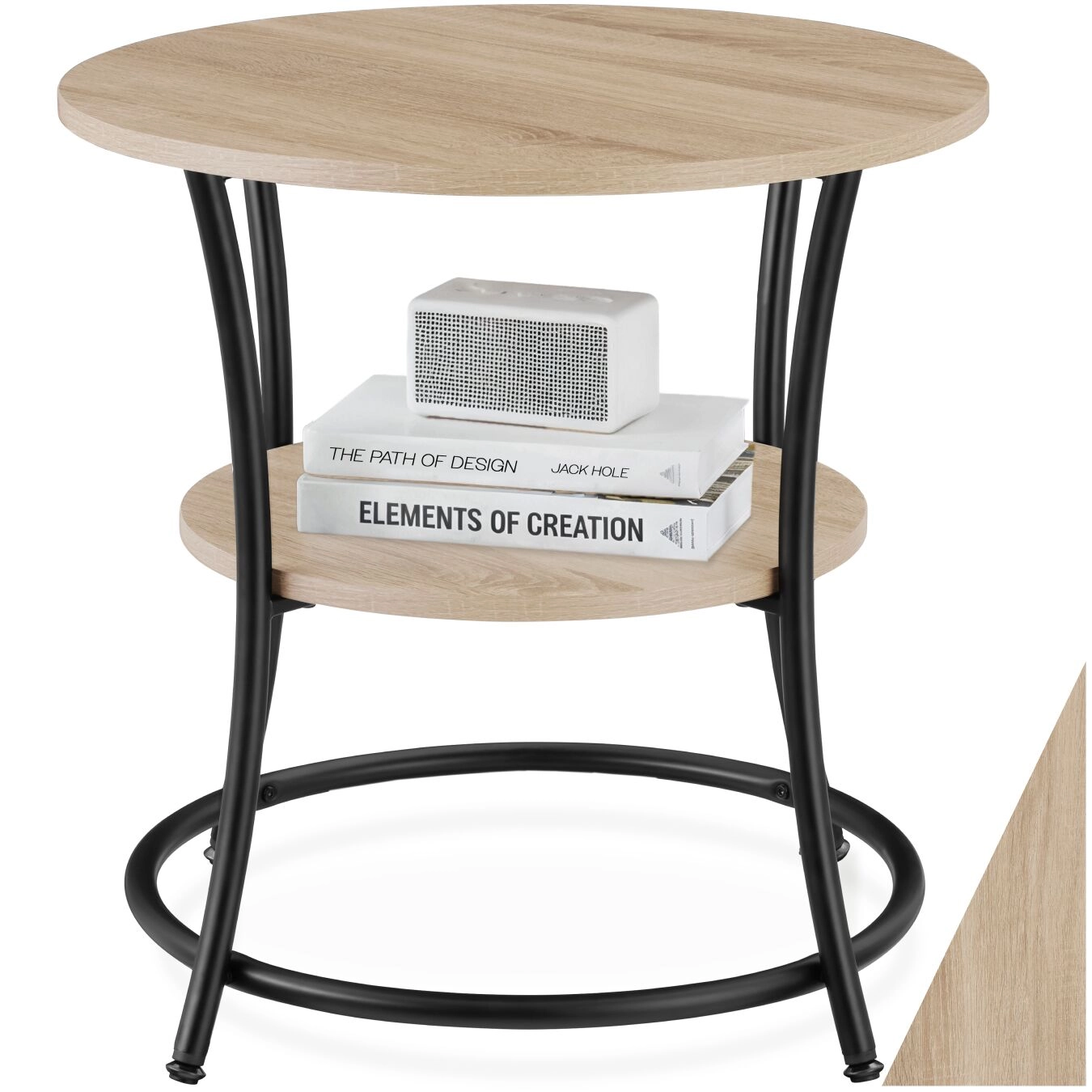 Beistelltisch Saint Louis 55x56cm - Industrial Holz hell, Eiche Sonoma