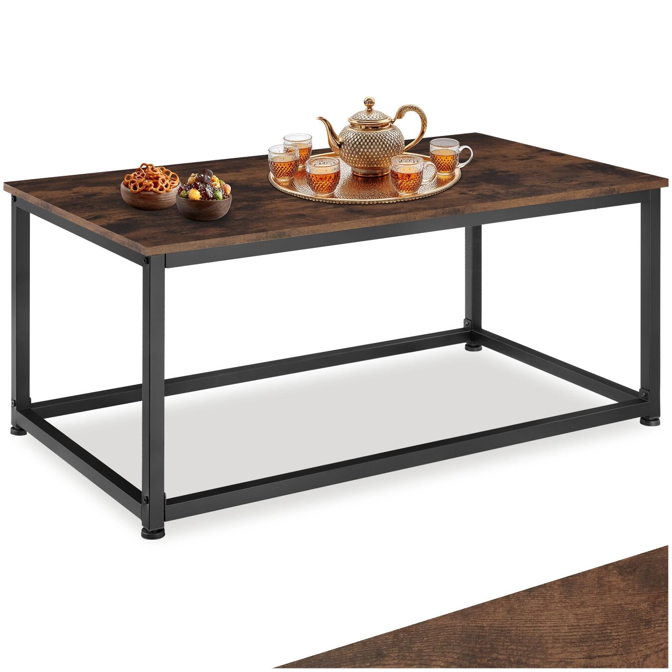 Couchtisch Lynch 100x55x45,5cm - Industrial Holz dunkel, rustikal