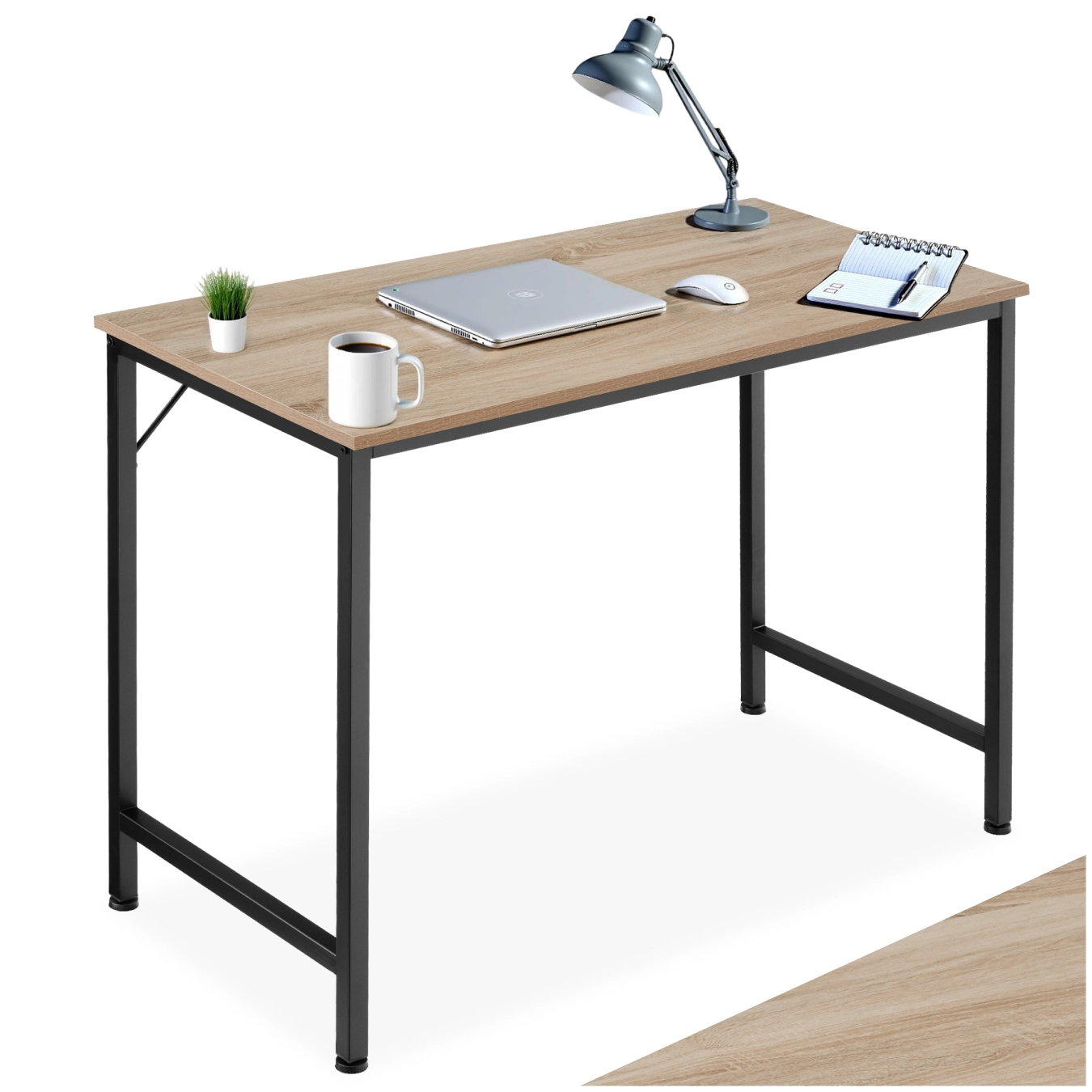 Schreibtisch Jenkins - Industrial Holz hell, Eiche Sonoma, 100 cm