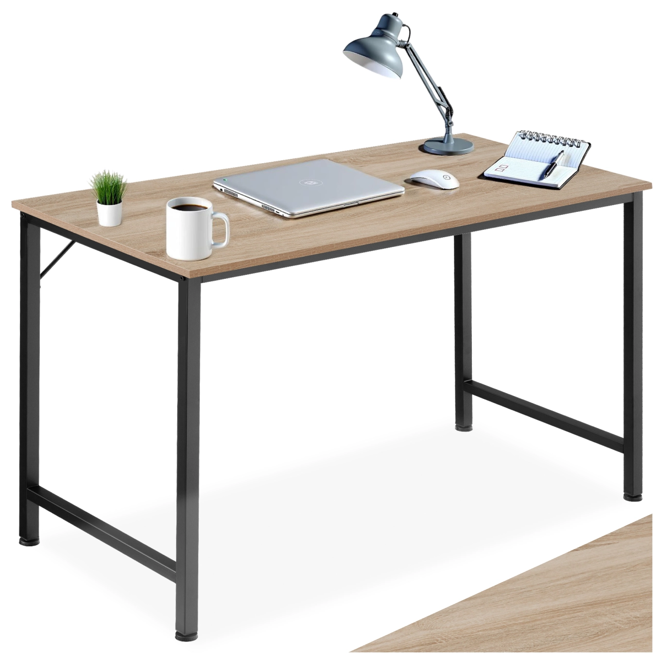 Schreibtisch Jenkins - Industrial Holz hell, Eiche Sonoma, 140 cm