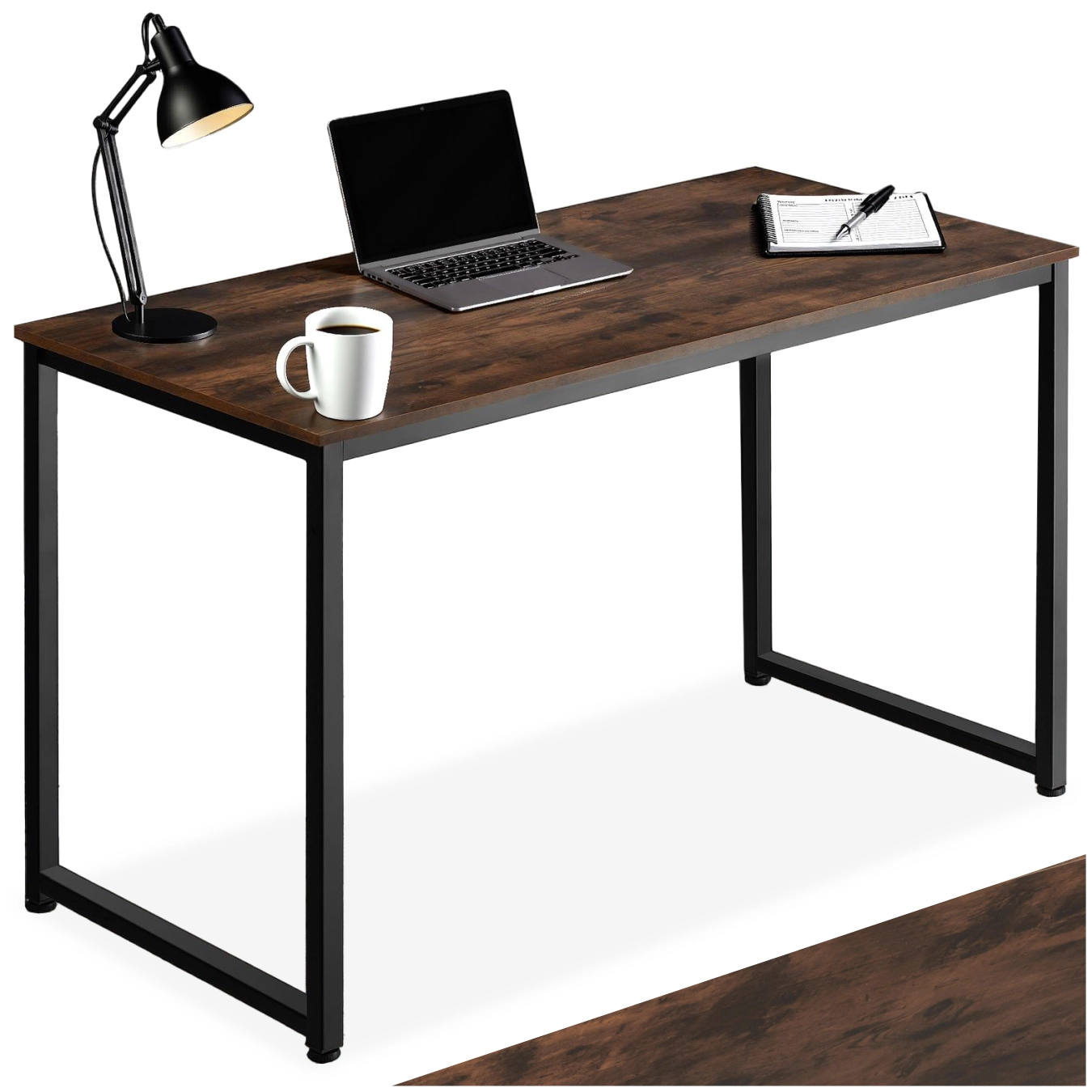 Schreibtisch Flint - Industrial Holz dunkel, rustikal, 140 cm