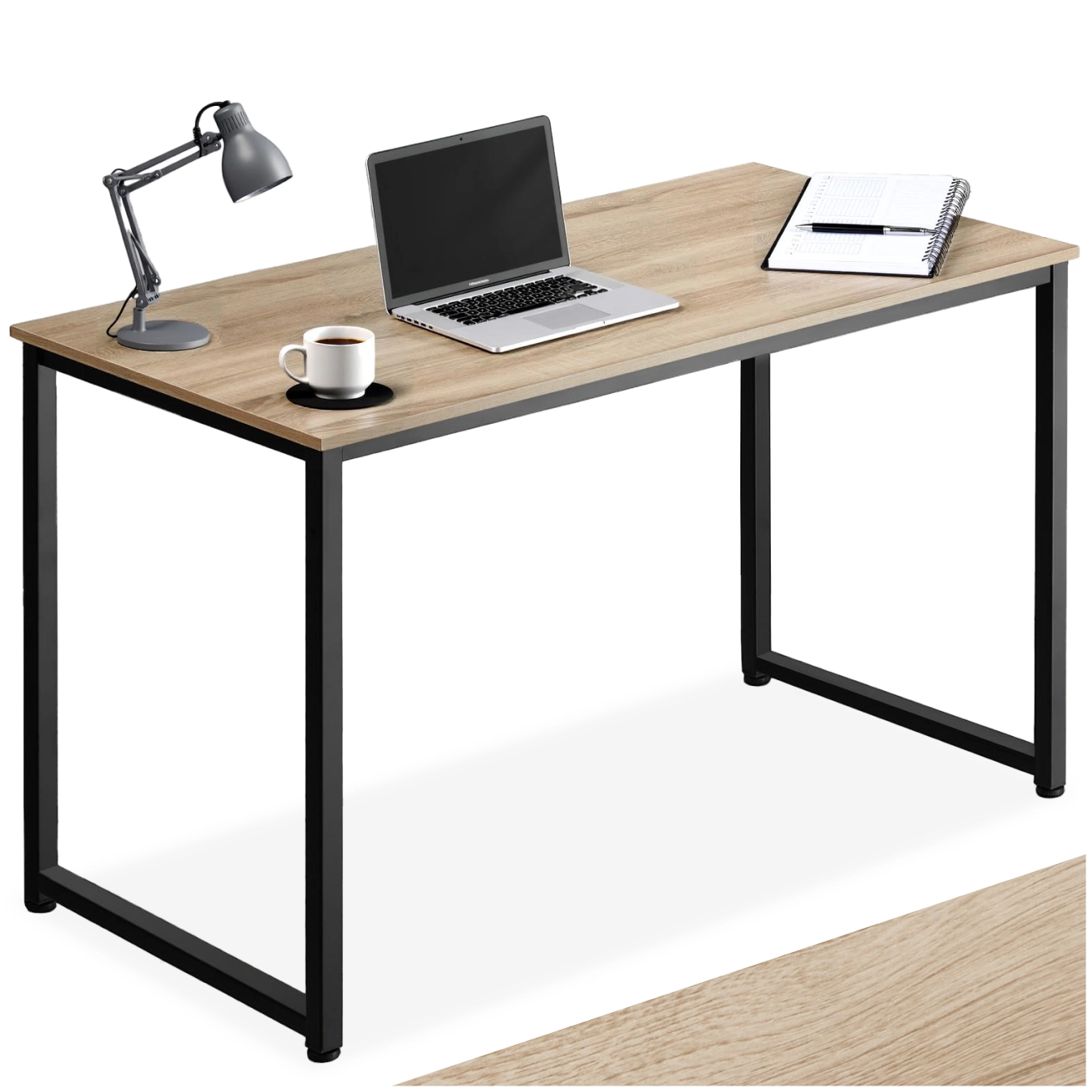 Schreibtisch Flint - Industrial Holz hell, Eiche Sonoma, 140 cm