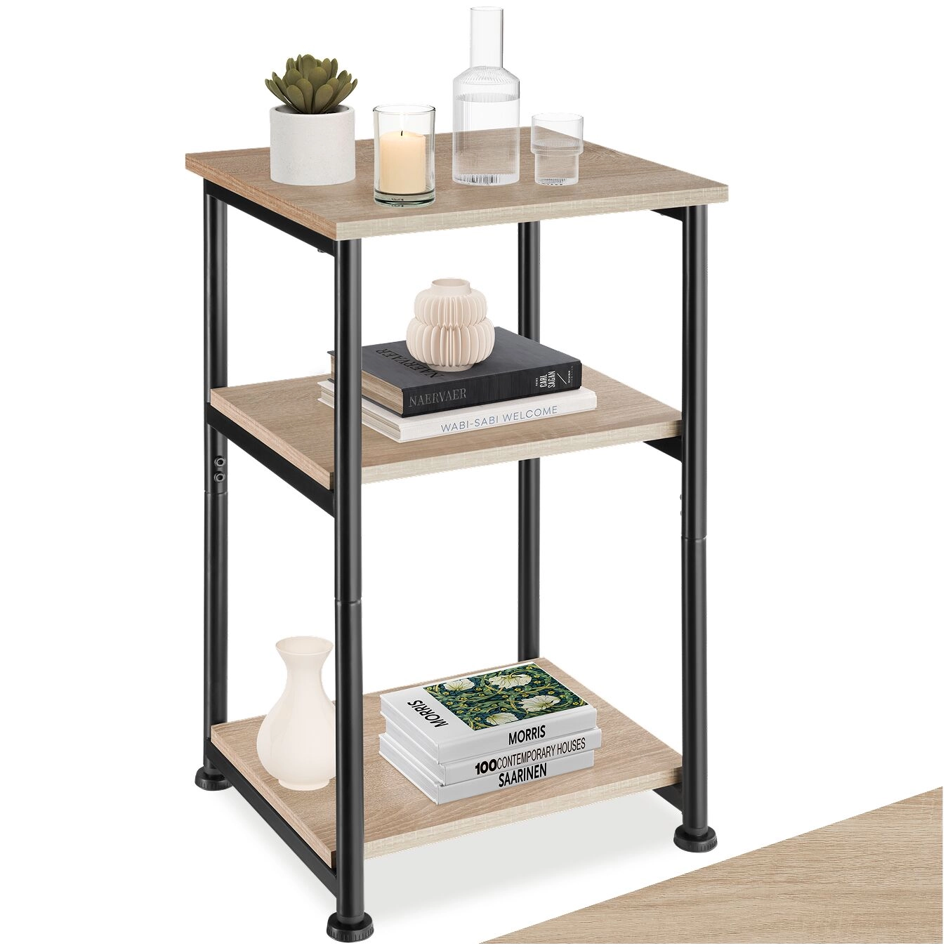 Beistelltisch Memphis 34x30x59cm - Industrial Holz hell, Eiche Sonoma