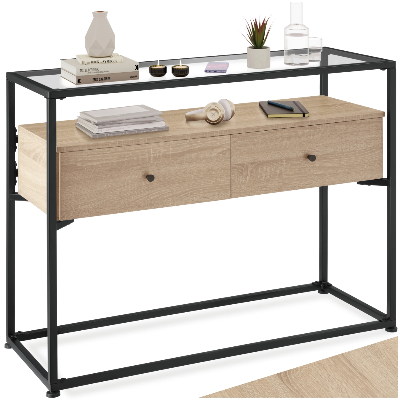 Konsolentisch Reading 101,5x41,5x80,5cm - Industrial Holz hell, Eiche Sonoma