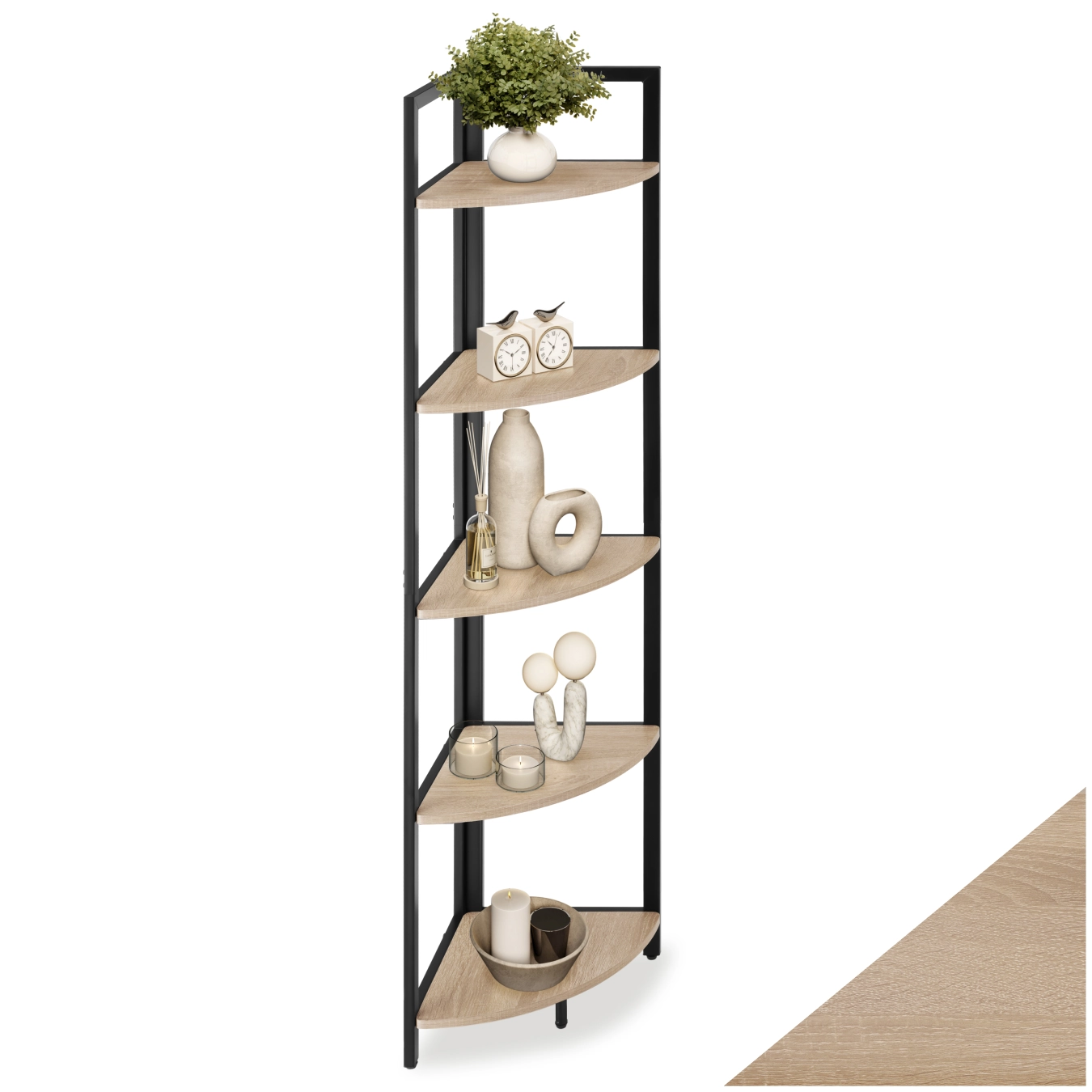 Eckregal Castlebar 30x30x150cm - Industrial Holz hell, Eiche Sonoma