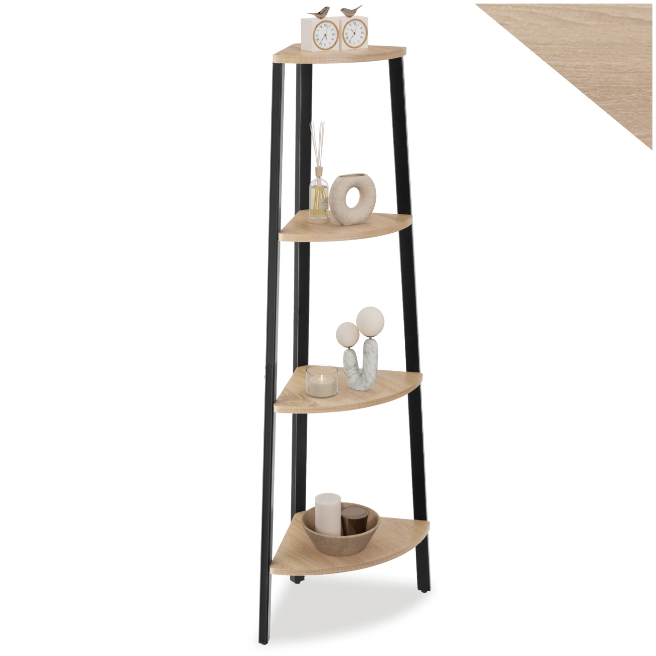 Eckregal Newbridge 34x34x125cm - Industrial Holz hell, Eiche Sonoma