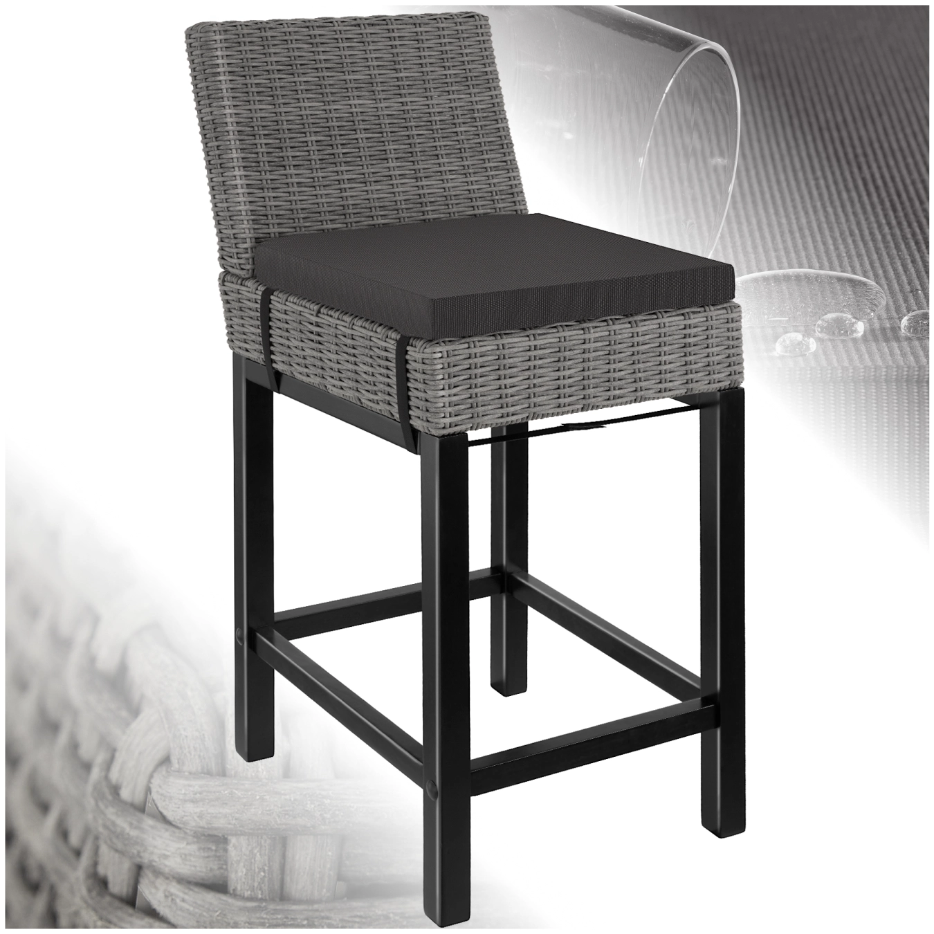 Rattan Barstuhl Latina - grau