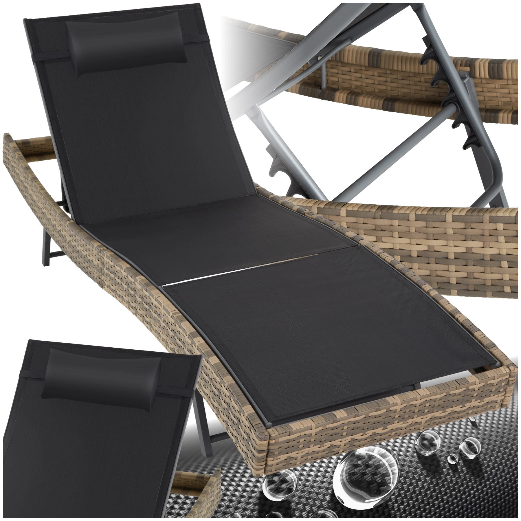 Rattan Sonnenliege Moana - natur