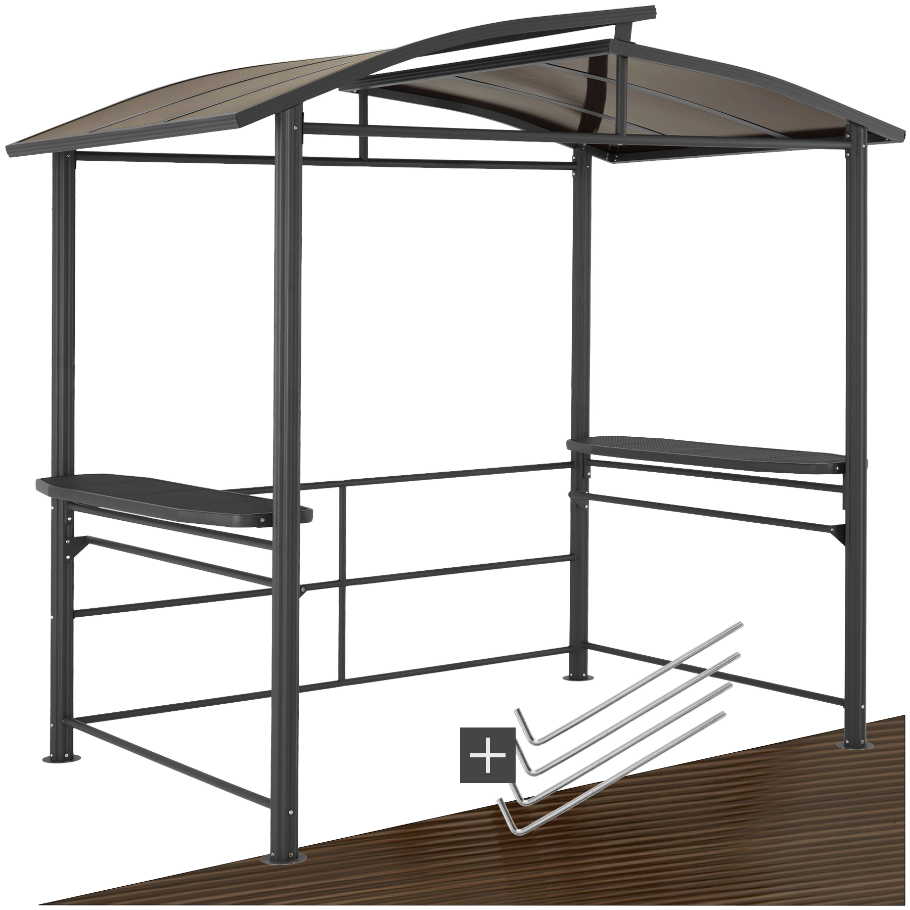 Grillpavillon Asado 2,4x1,5x2,34m - grau