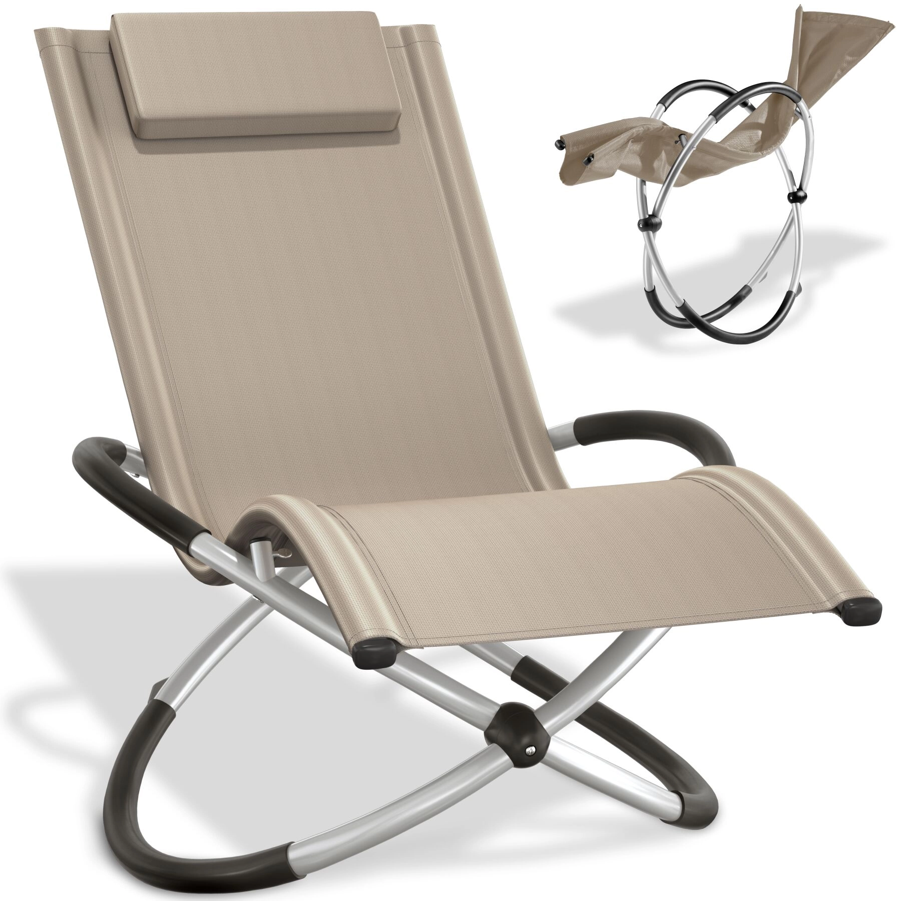 Sonnenliege Paulina ergonomisch, faltbar, 150 kg - beige