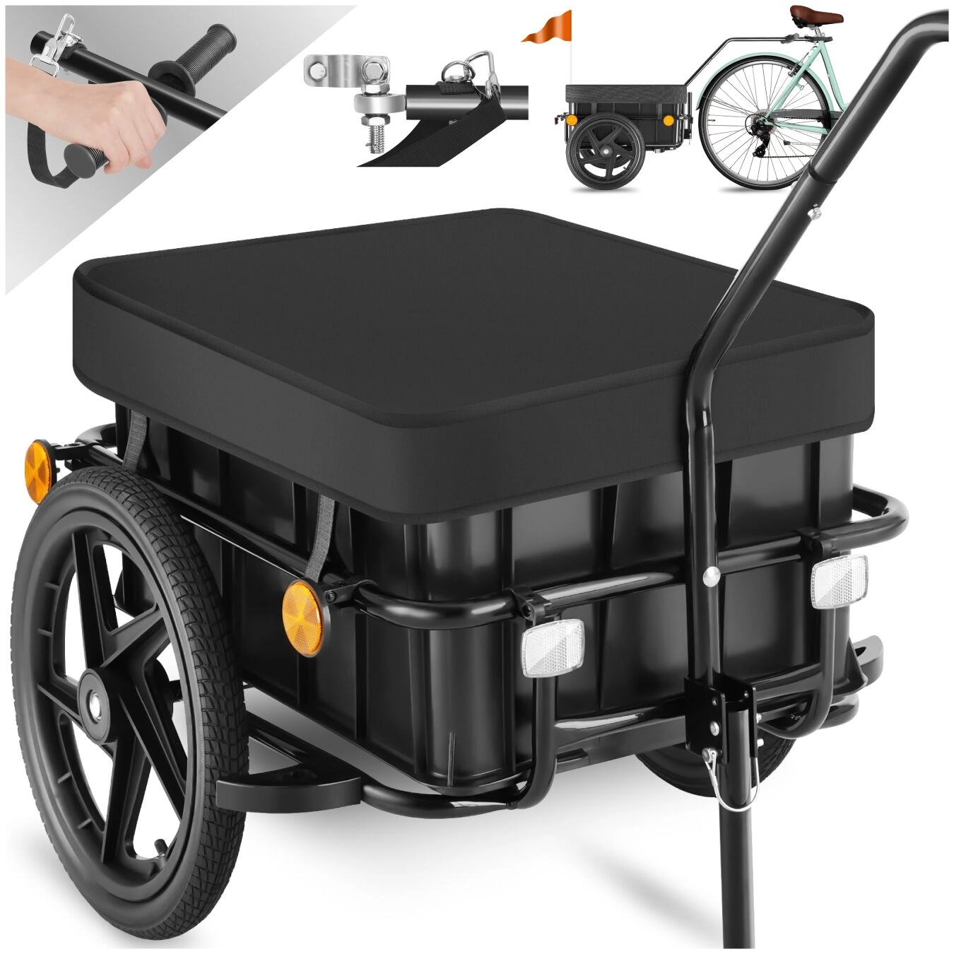 Fahrradanhänger CargoXpress, multifunktional, bis 50kg - schwarz