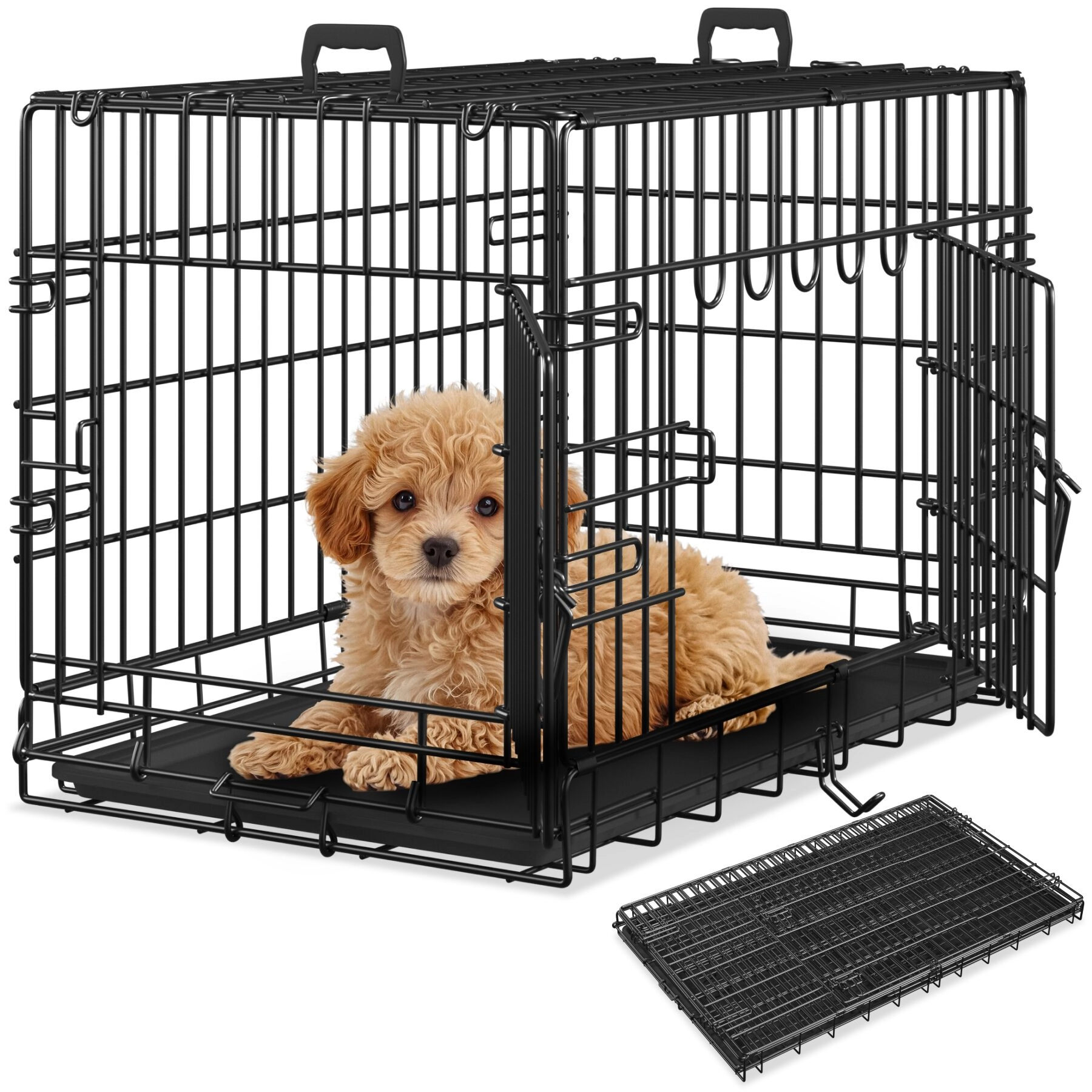 Hundekäfig-Gitterbox Luna, klappbar, mit 2 Türen - 78 x 48 x 52,5 cm