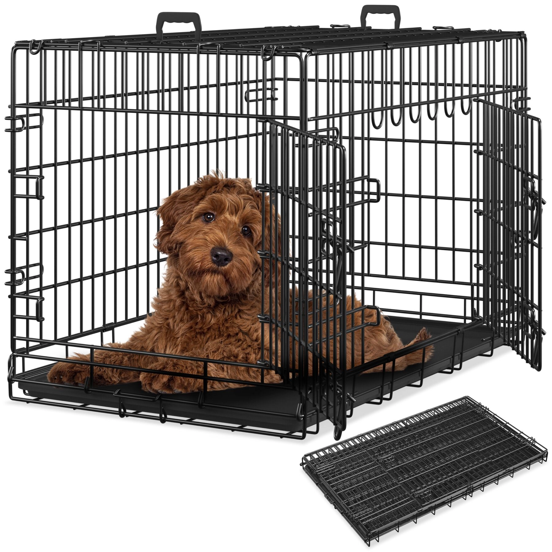 Hundekäfig-Gitterbox Luna, klappbar, mit 2 Türen - 91,5 x 59,5 x 64 cm