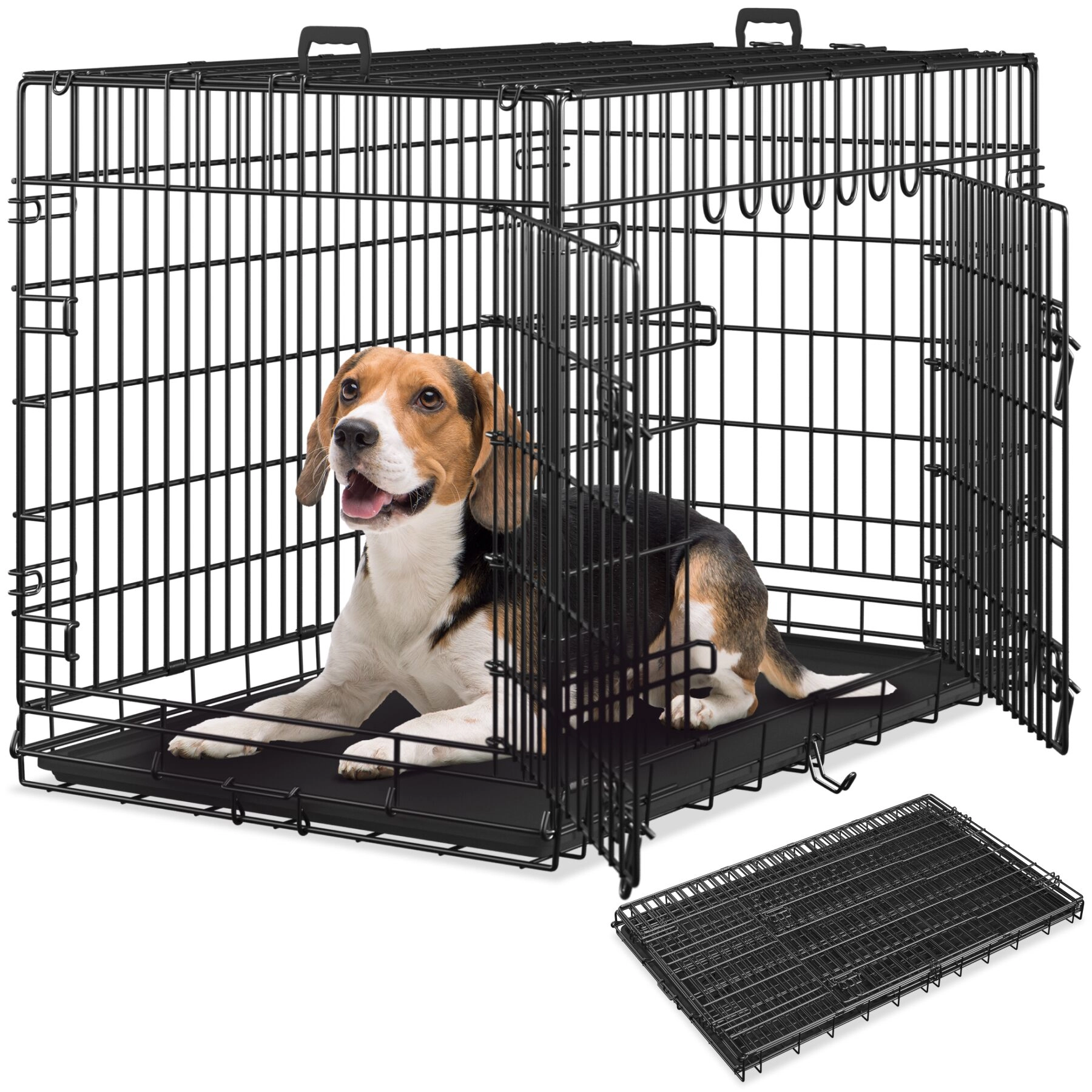 Hundekäfig-Gitterbox Luna, klappbar, mit 2 Türen - 108 x 71 x 76 cm