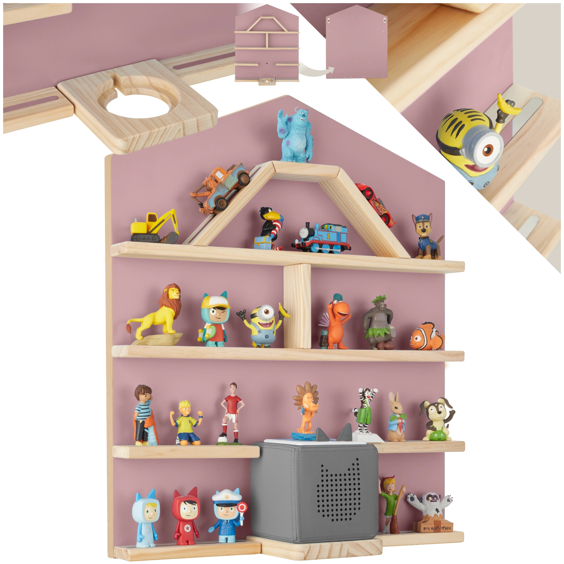 Wandregal MyLittleStory House für bis zu 50 Tonies - pink
