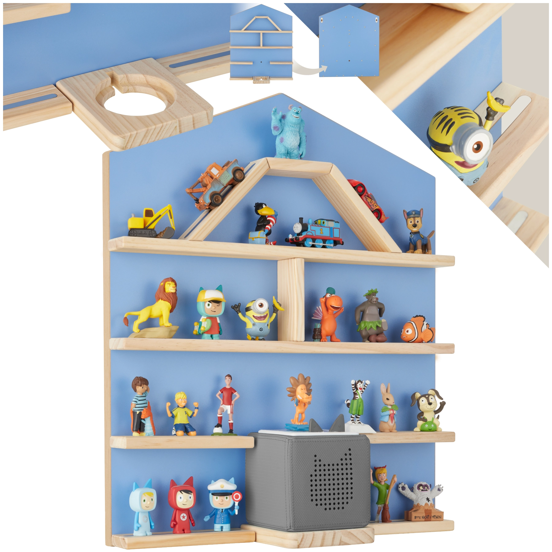 Wandregal MyLittleStory House für bis zu 50 Tonies - blau