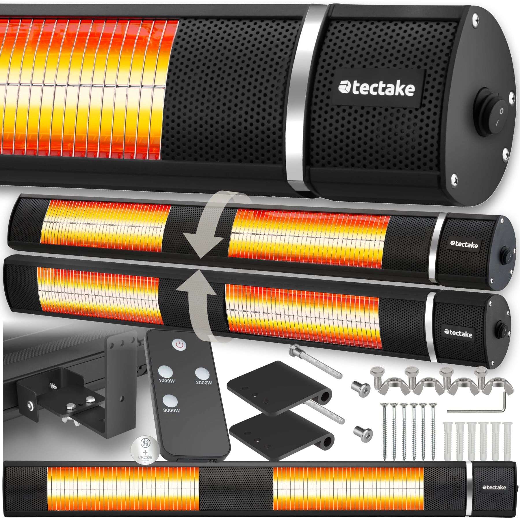 Infrarotheizstrahler Solaris Horizon 3000W, Aluminiumgehäuse - schwarz