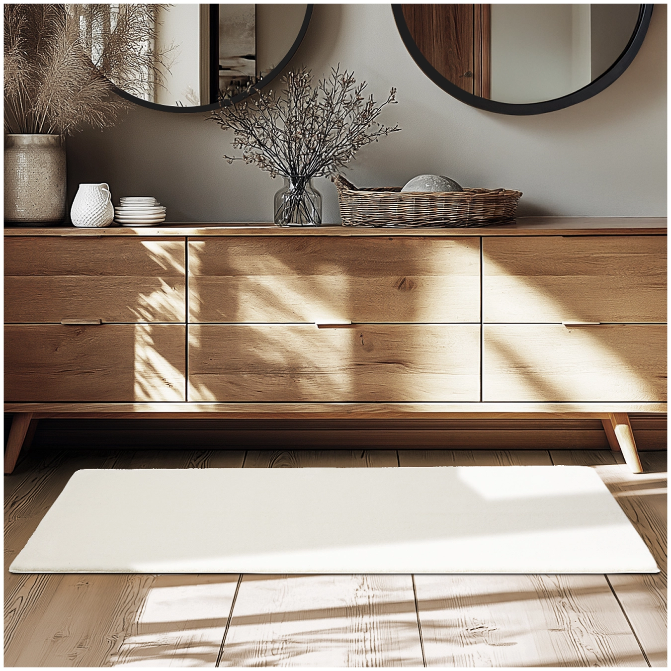 Kurzflorteppich Soft Zone - 80 x 150 cm, creme