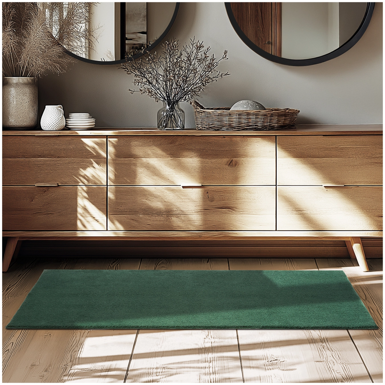 Kurzflorteppich Soft Zone - 80 x 150 cm, grün