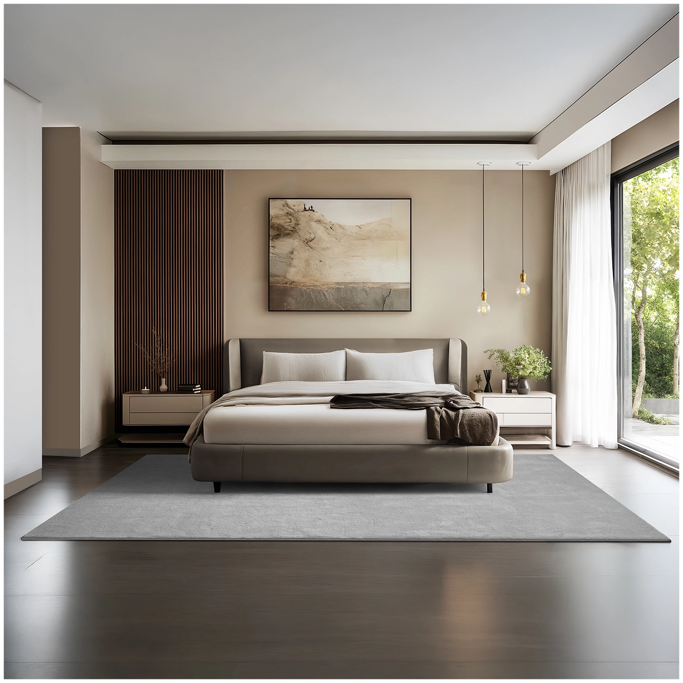 Kurzflorteppich Soft Zone - 200 x 290 cm, grau