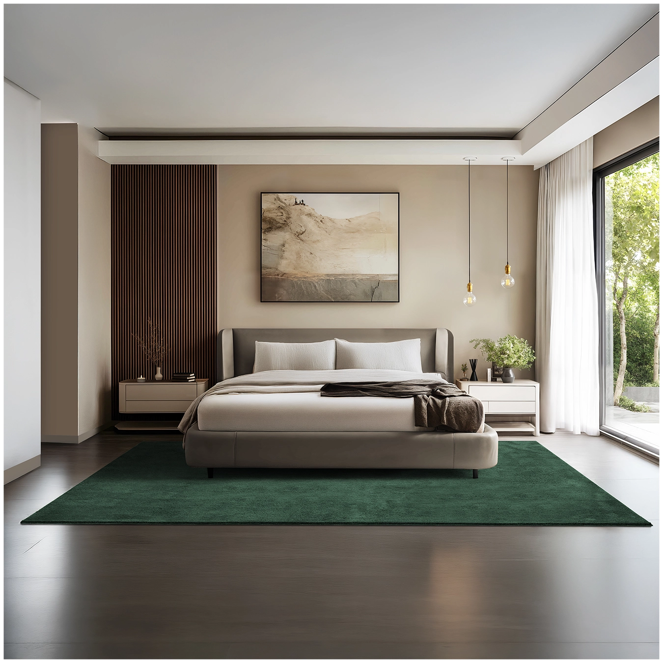 Kurzflorteppich Soft Zone - 200 x 290 cm, grün