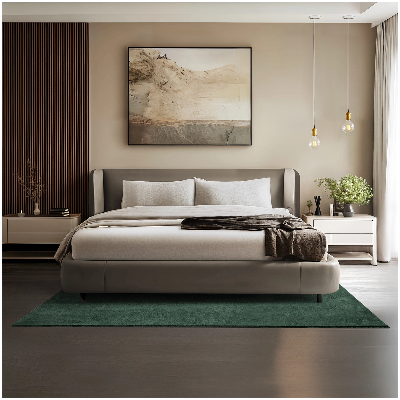 Kurzflorteppich Soft Zone - 140 x 200 cm, grün