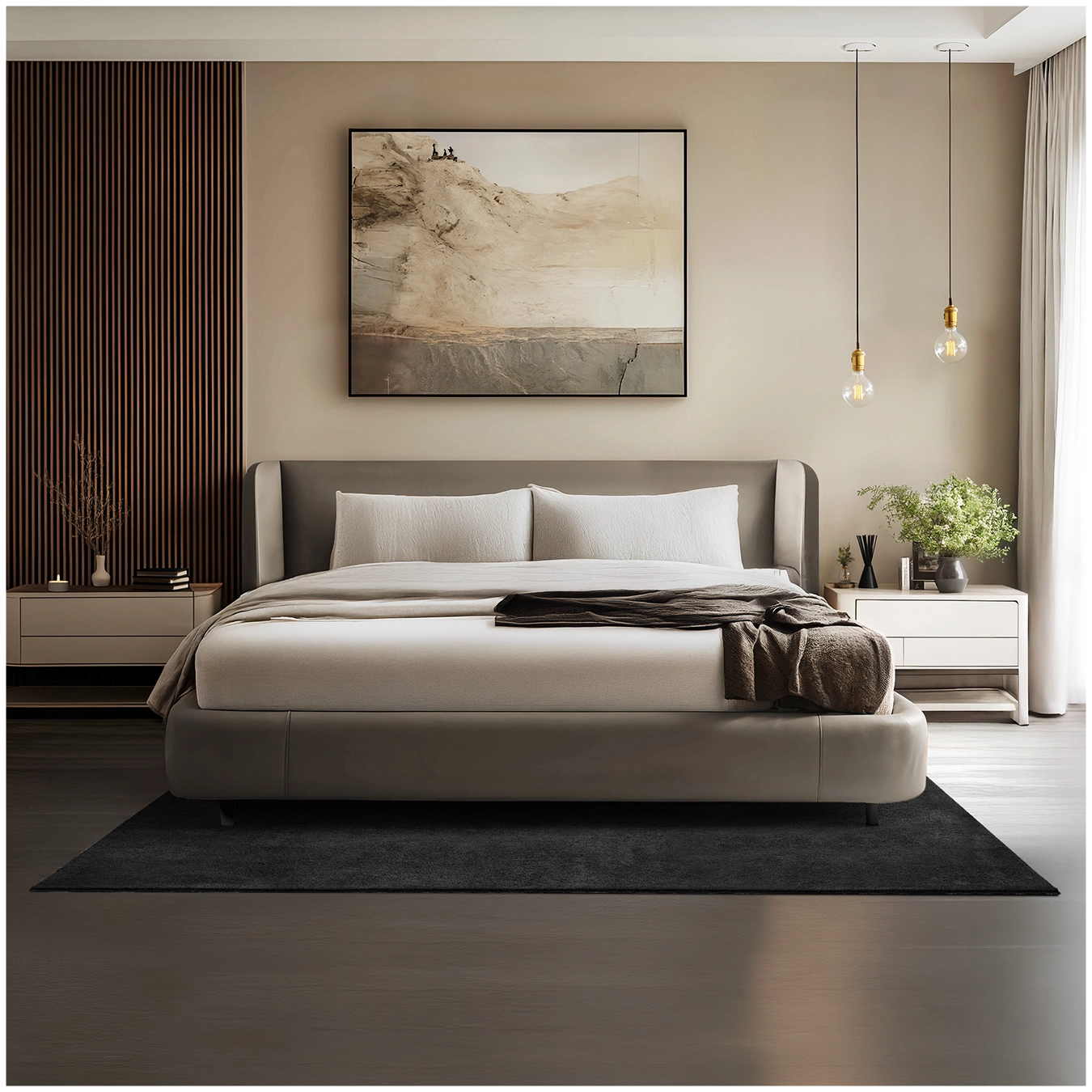 Kurzflorteppich Soft Zone - 140 x 200 cm, schwarz
