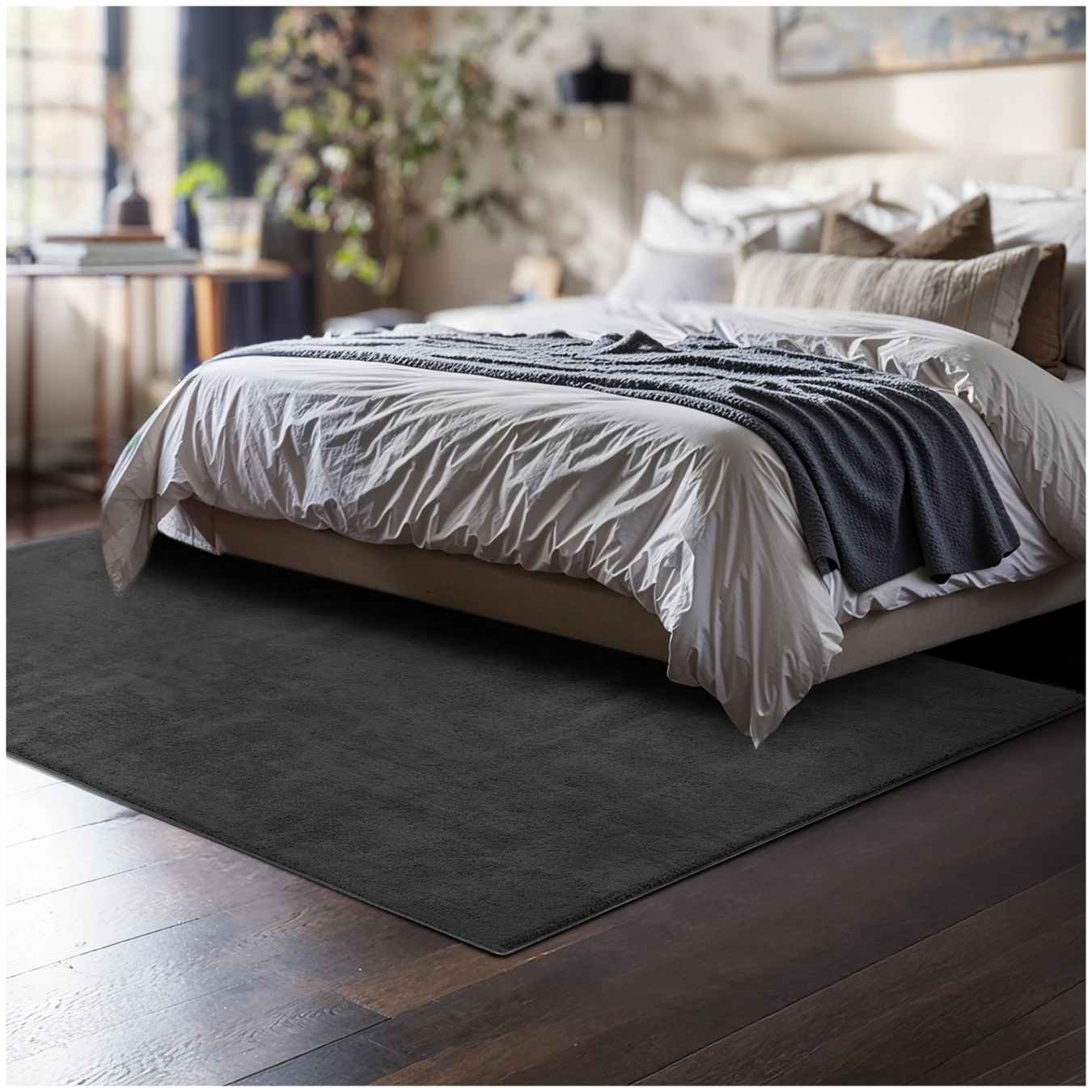 Kurzflorteppich Soft Zone - 120 x 170 cm, anthrazit
