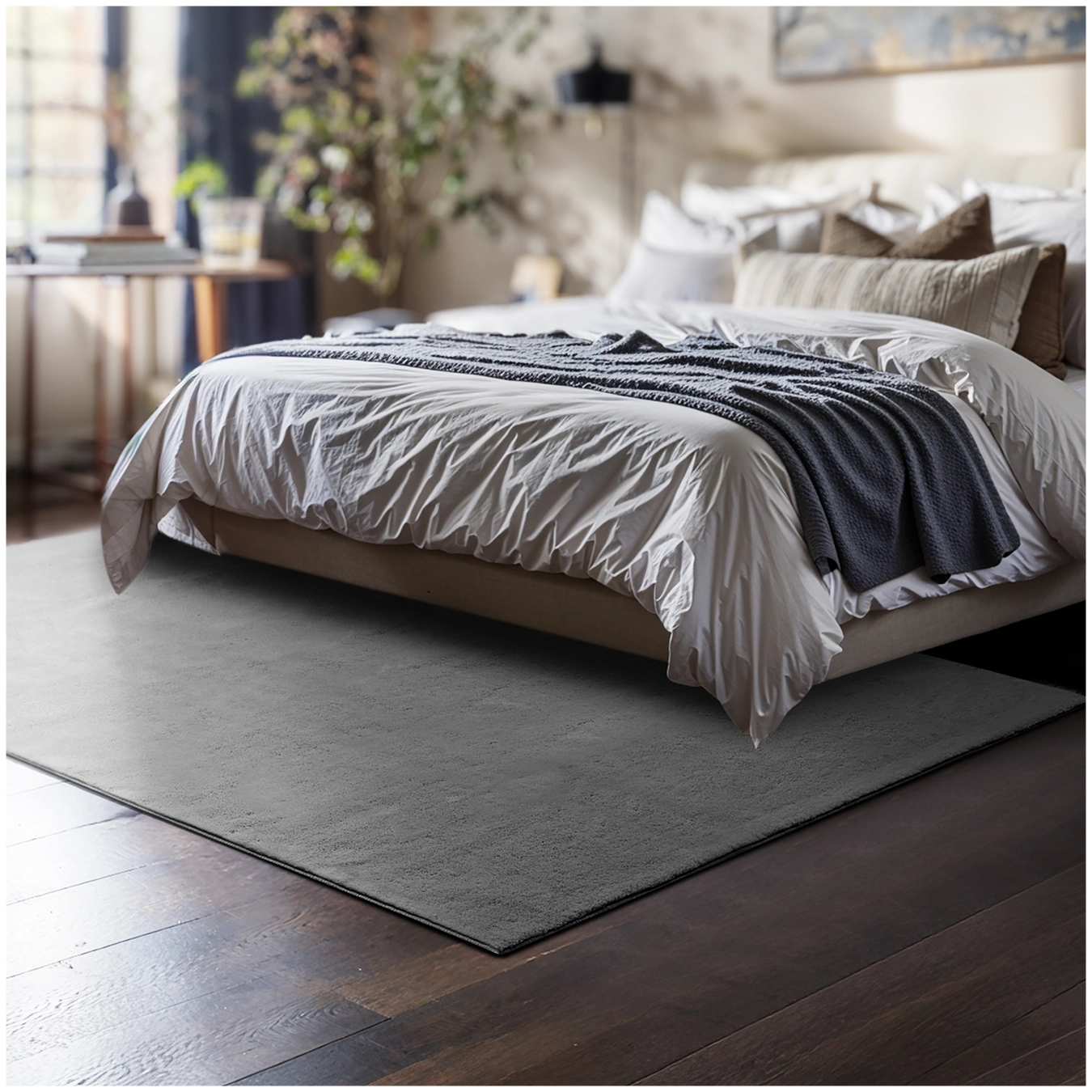Kurzflorteppich Soft Zone - 120 x 170 cm, grau