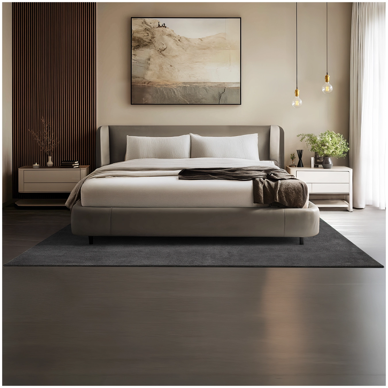 Kurzflorteppich Soft Zone - 160 x 230 cm, anthrazit