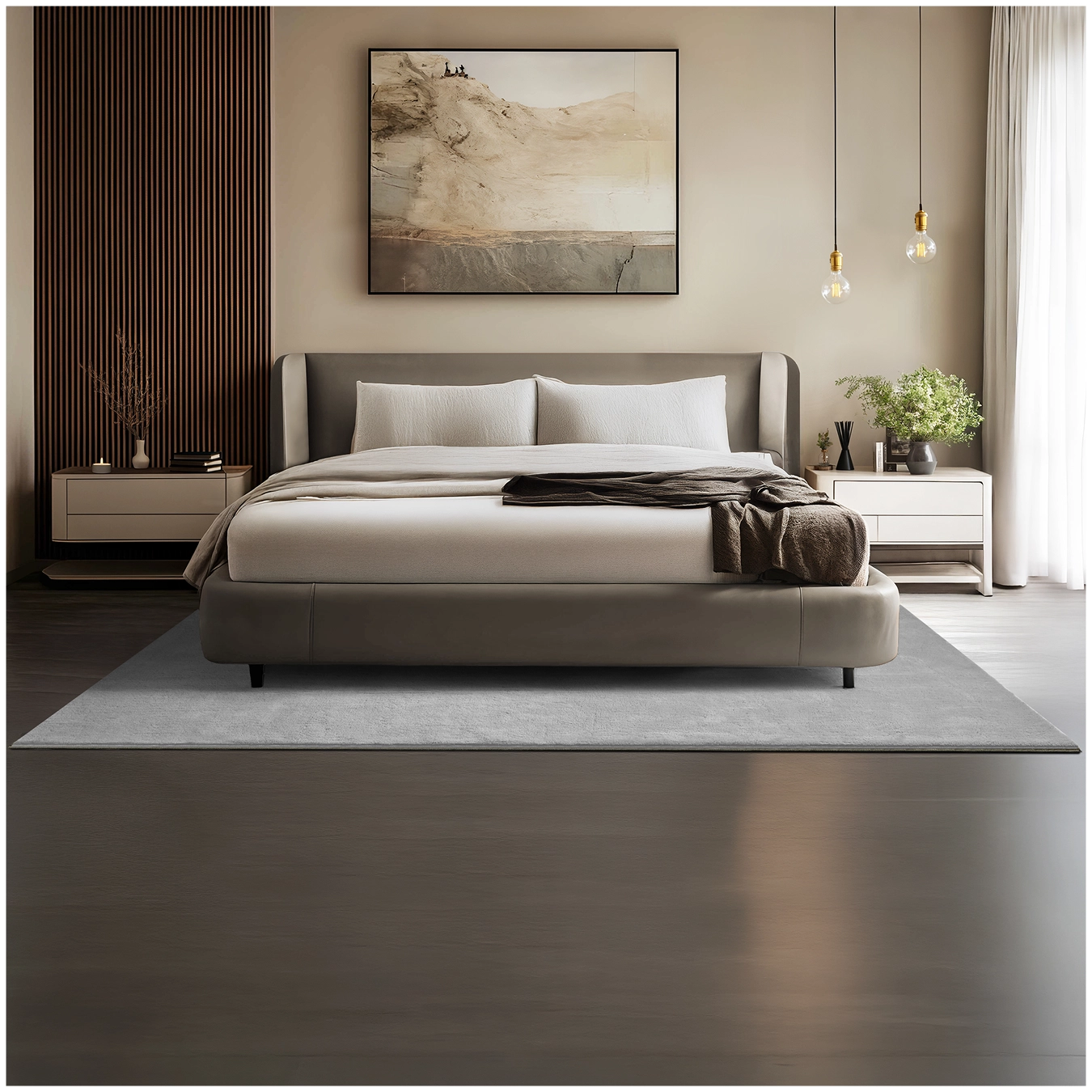Kurzflorteppich Soft Zone - 160 x 230 cm, grau