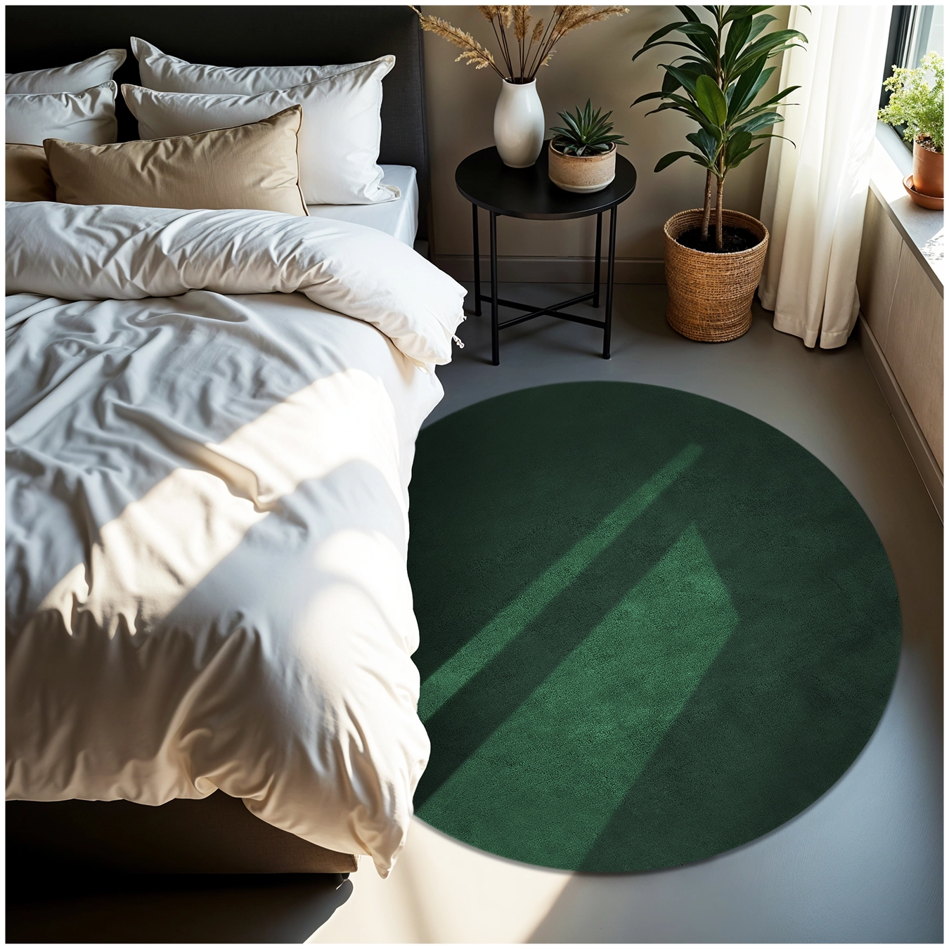 Kurzflorteppich Soft Zone - Ø 120 cm, grün
