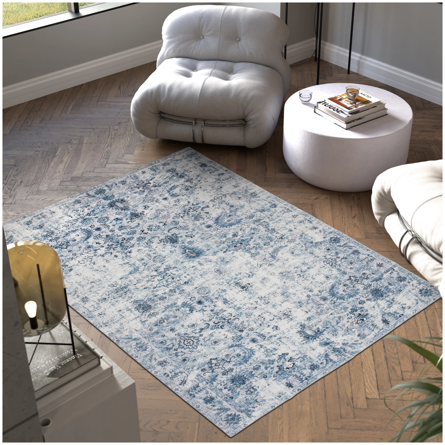 Vintage Designer Teppich Amara, Kurzflor - 160 x 230 cm