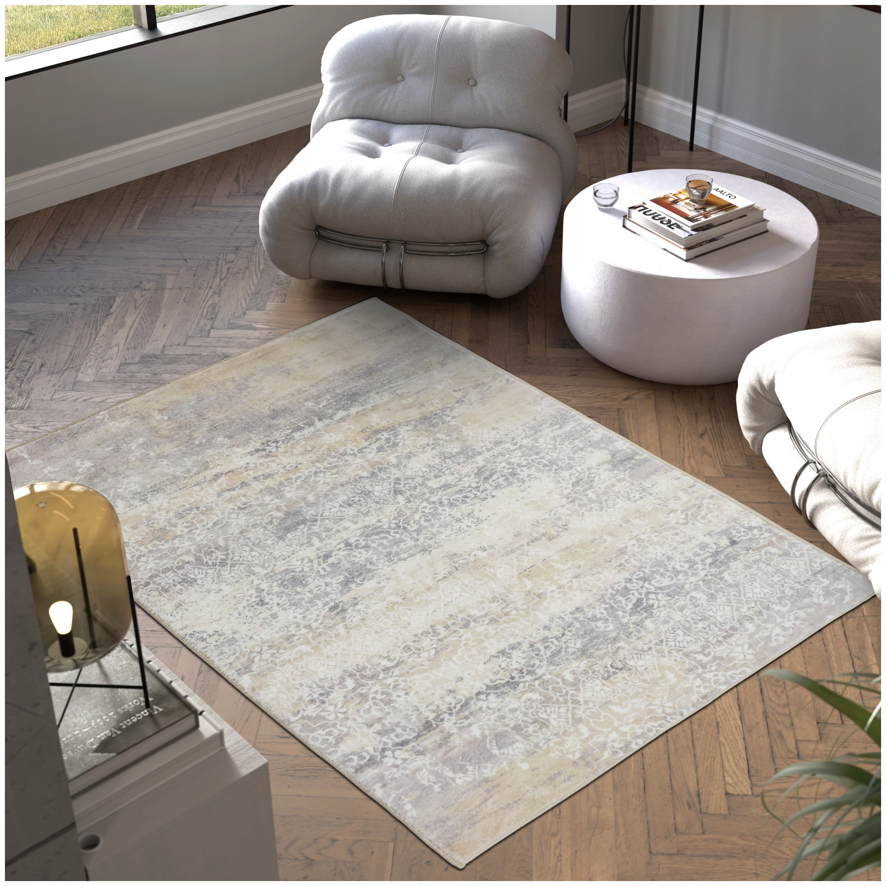 Vintage Designer Teppich Dalia, Kurzflor - 160 x 230 cm