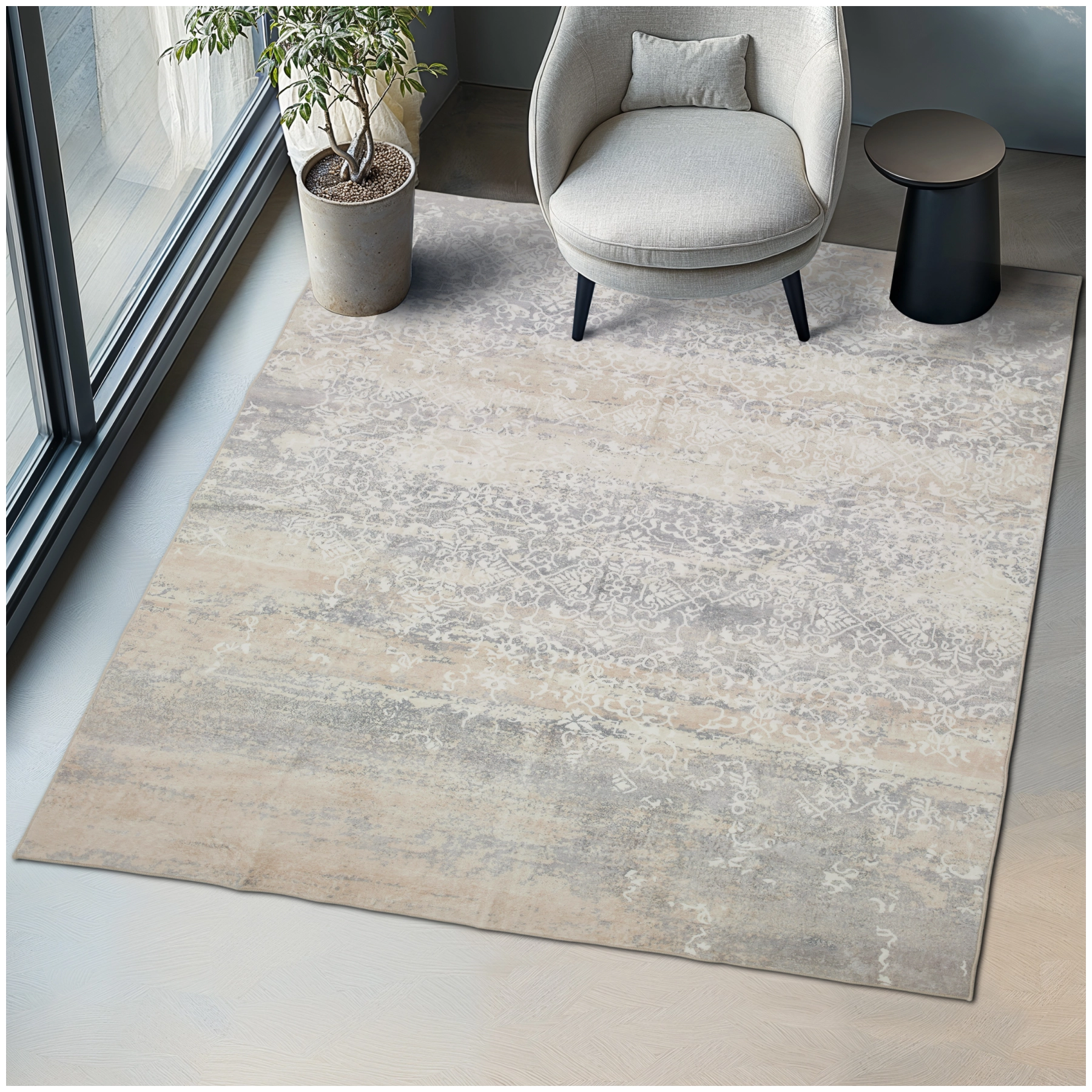 Vintage Designer Teppich Dalia, Kurzflor - 200 x 274 cm